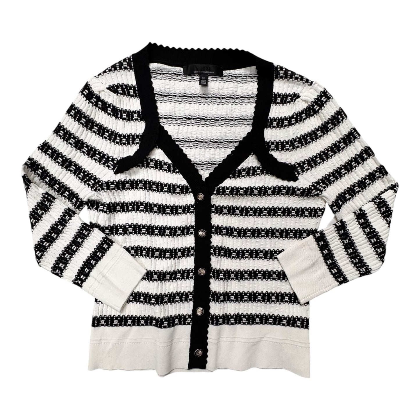 Sweater Cardigan By White House Black Market In Striped Pattern, Size:M