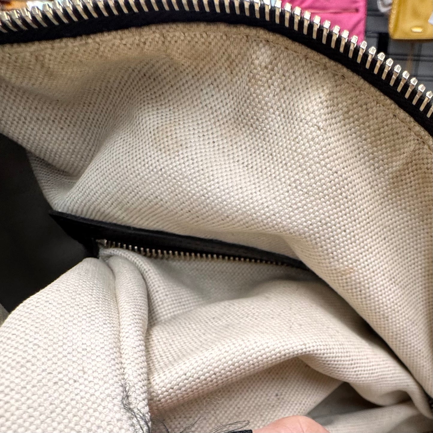 Boston Handbag Luxury Designer By Gucci In Brown, Size:Medium (As Is)