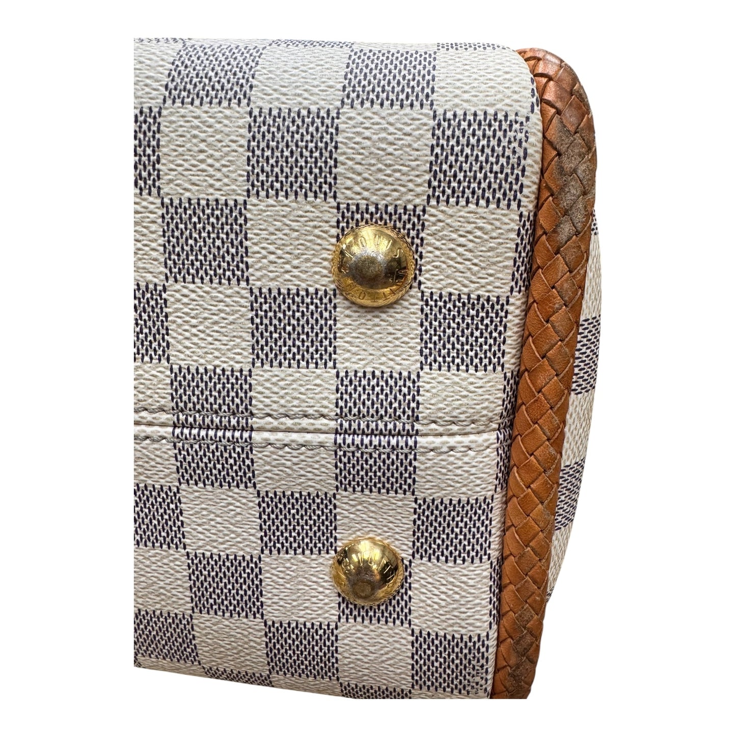 Damier Azur Propriano Handbag Luxury Designer By Louis Vuitton In Rose Ballerine, Size: Medium (As Is)