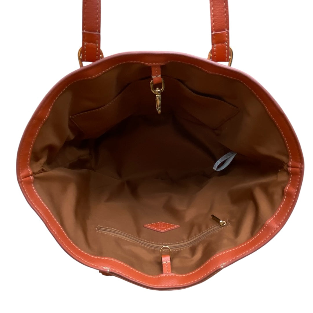 Handbag Leather By Fossil In Orange, Size:Medium