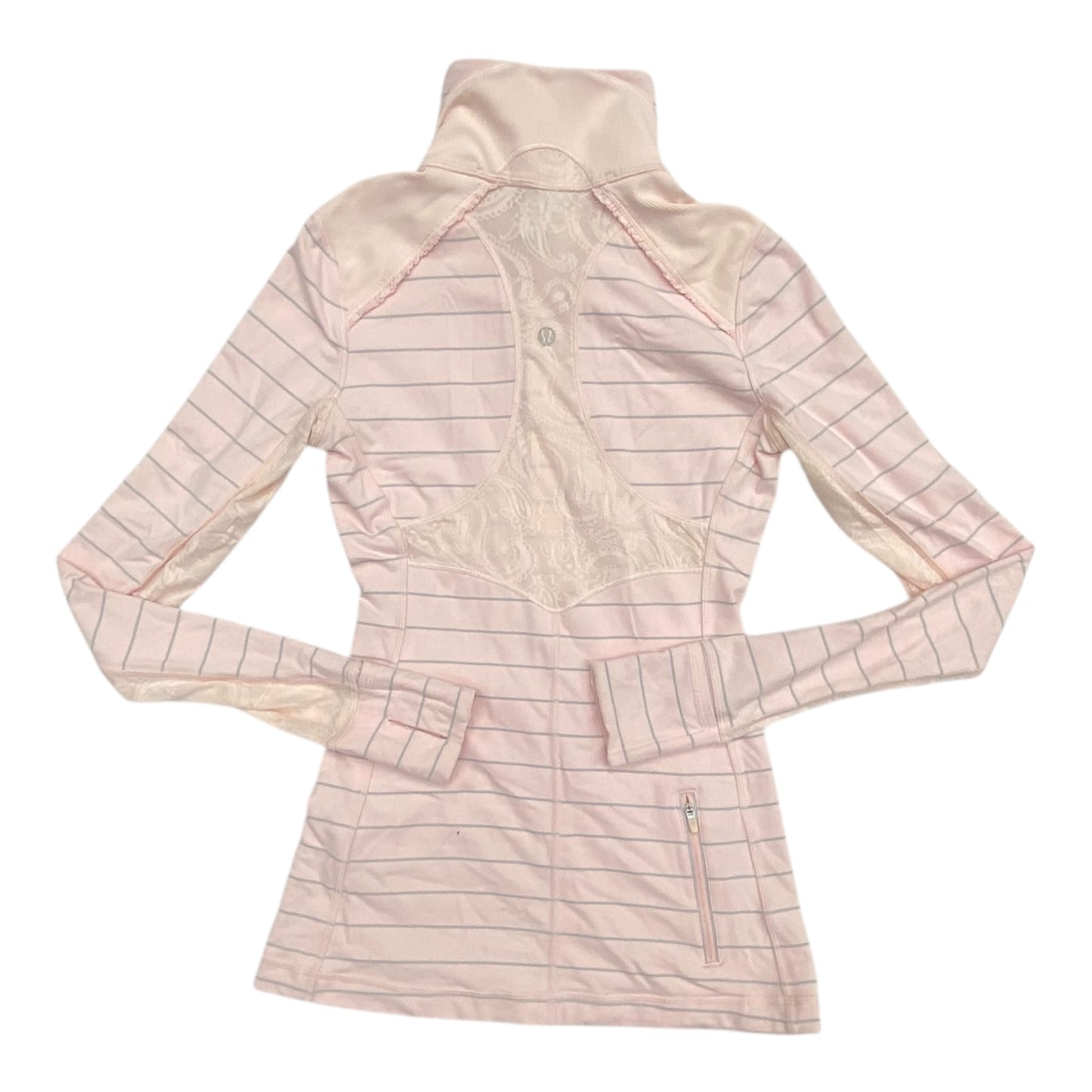 Athletic Top Ls Collar By Lululemon In Striped Pattern, Size:4