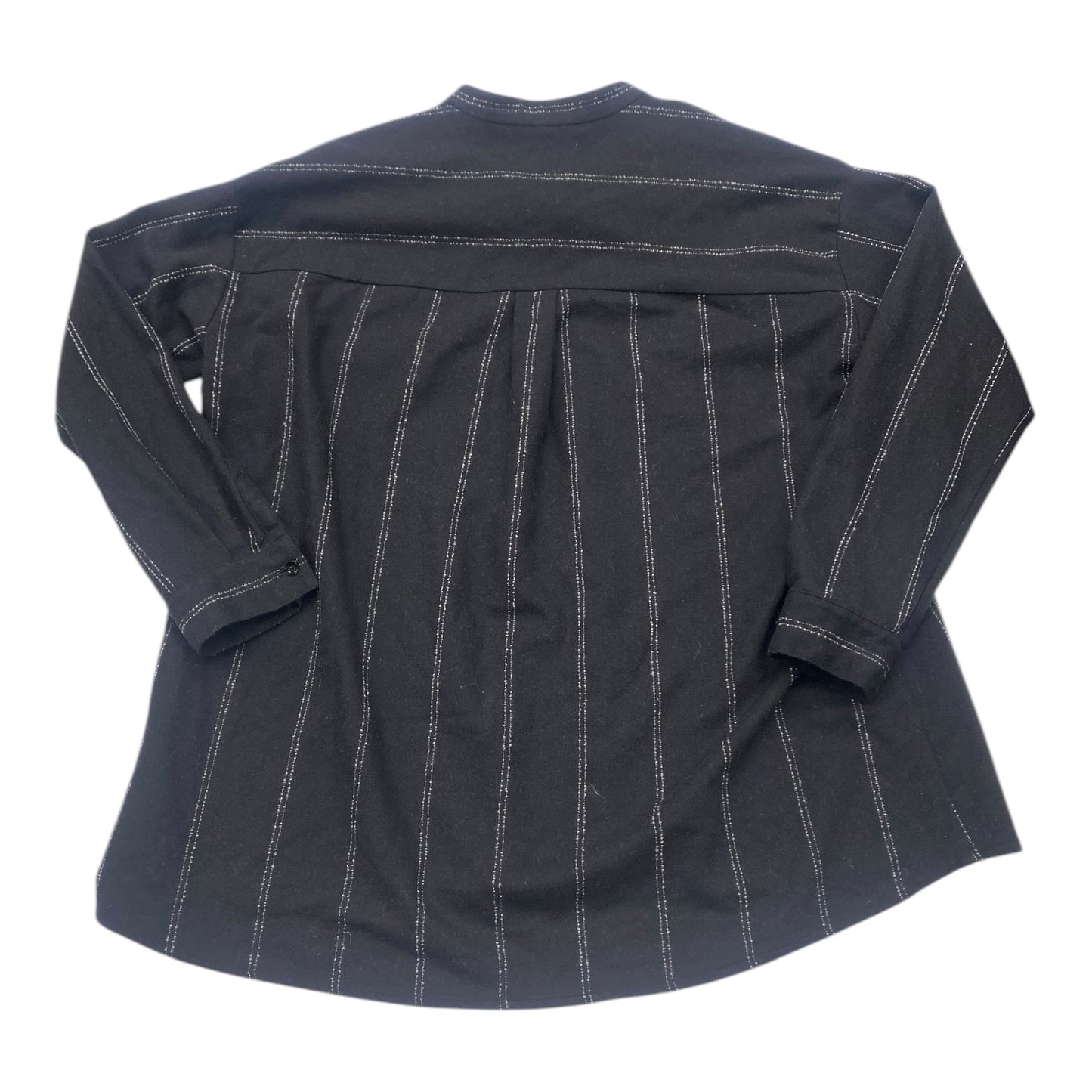 Top Ls Designer By Eileen Fisher In Black & Grey, Size:M