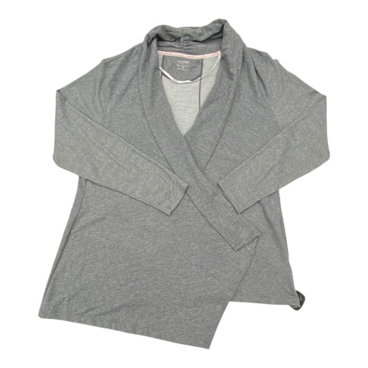 Sweater Cardigan By Calvin Klein In Grey, Size:1X