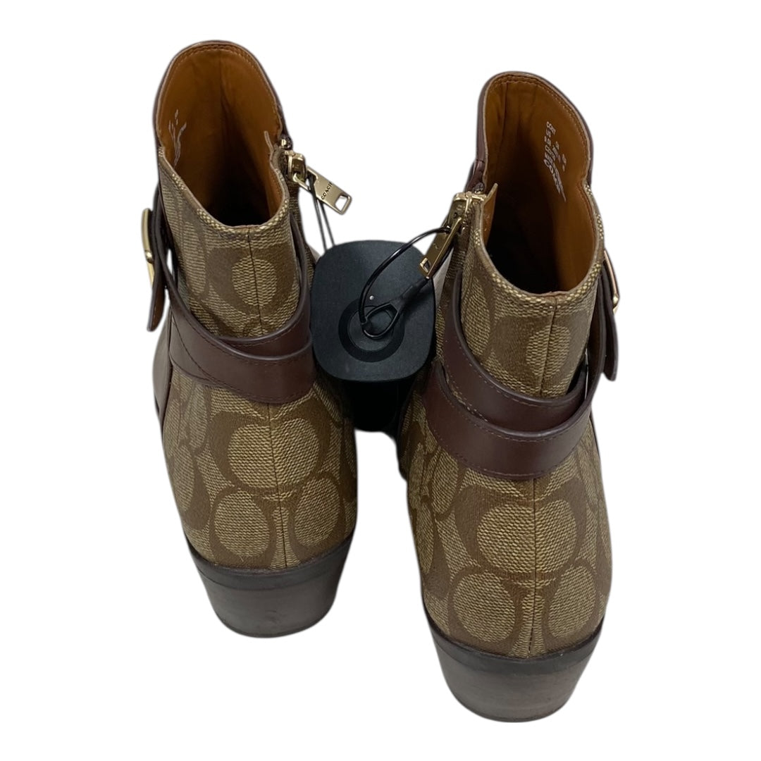 Boots Designer By Coach In Brown, Size:9.5