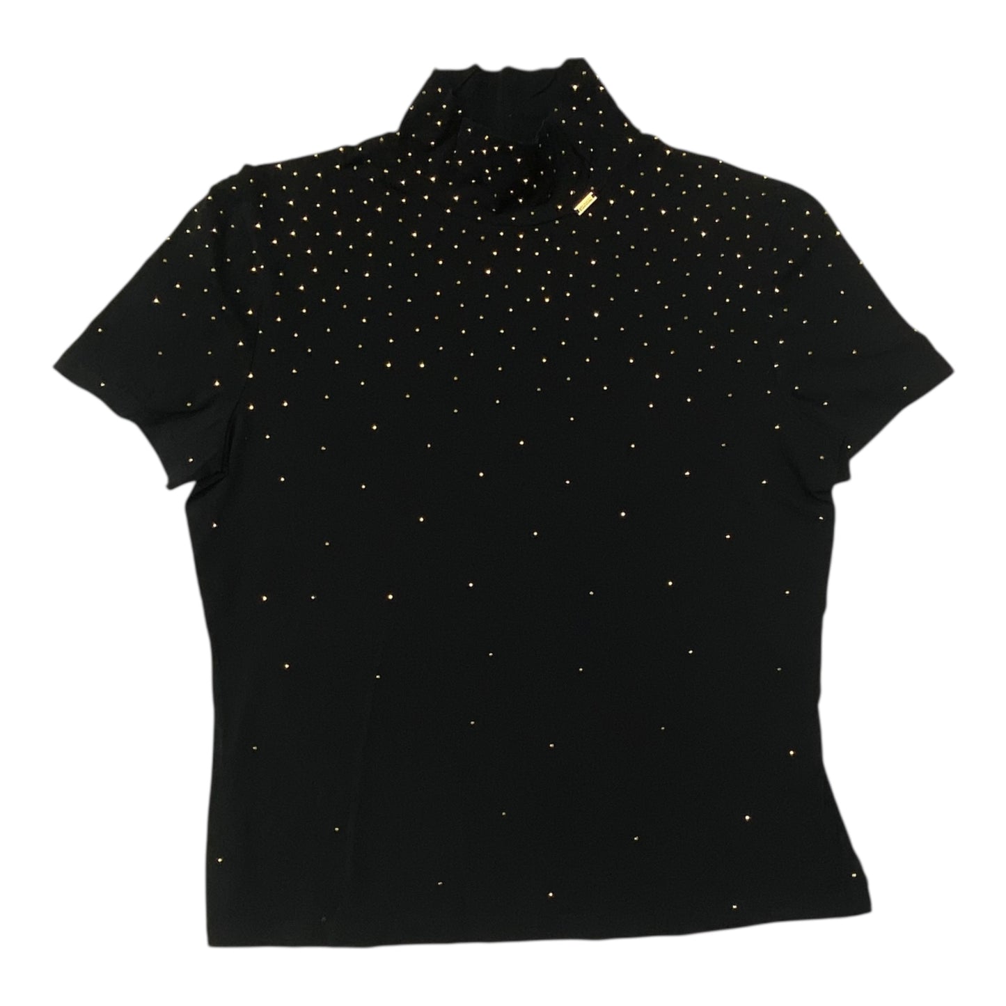 Top Ss Designer By St. John In Black & Gold, Size:M