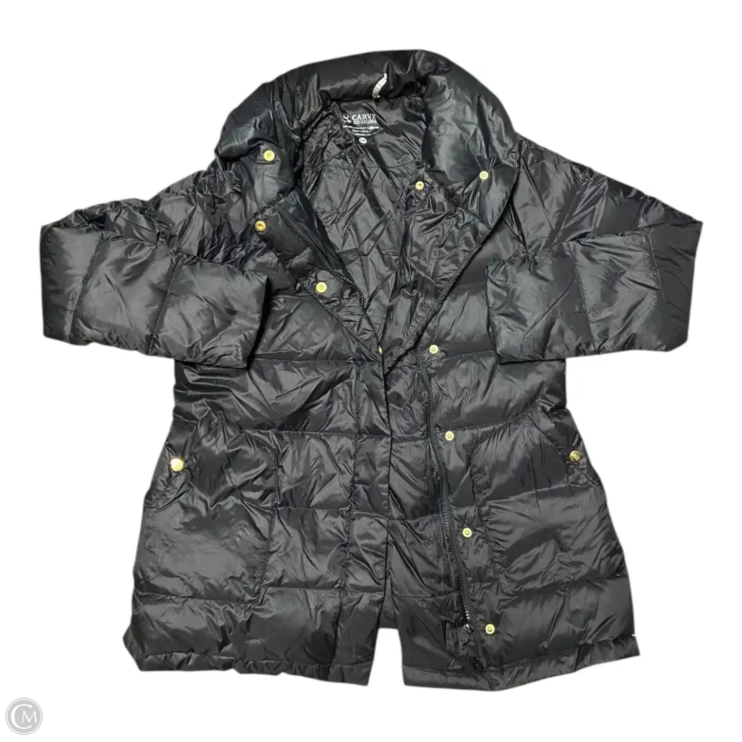 Jacket Puffer & Quilted By Carve Designs In Black, Size: S