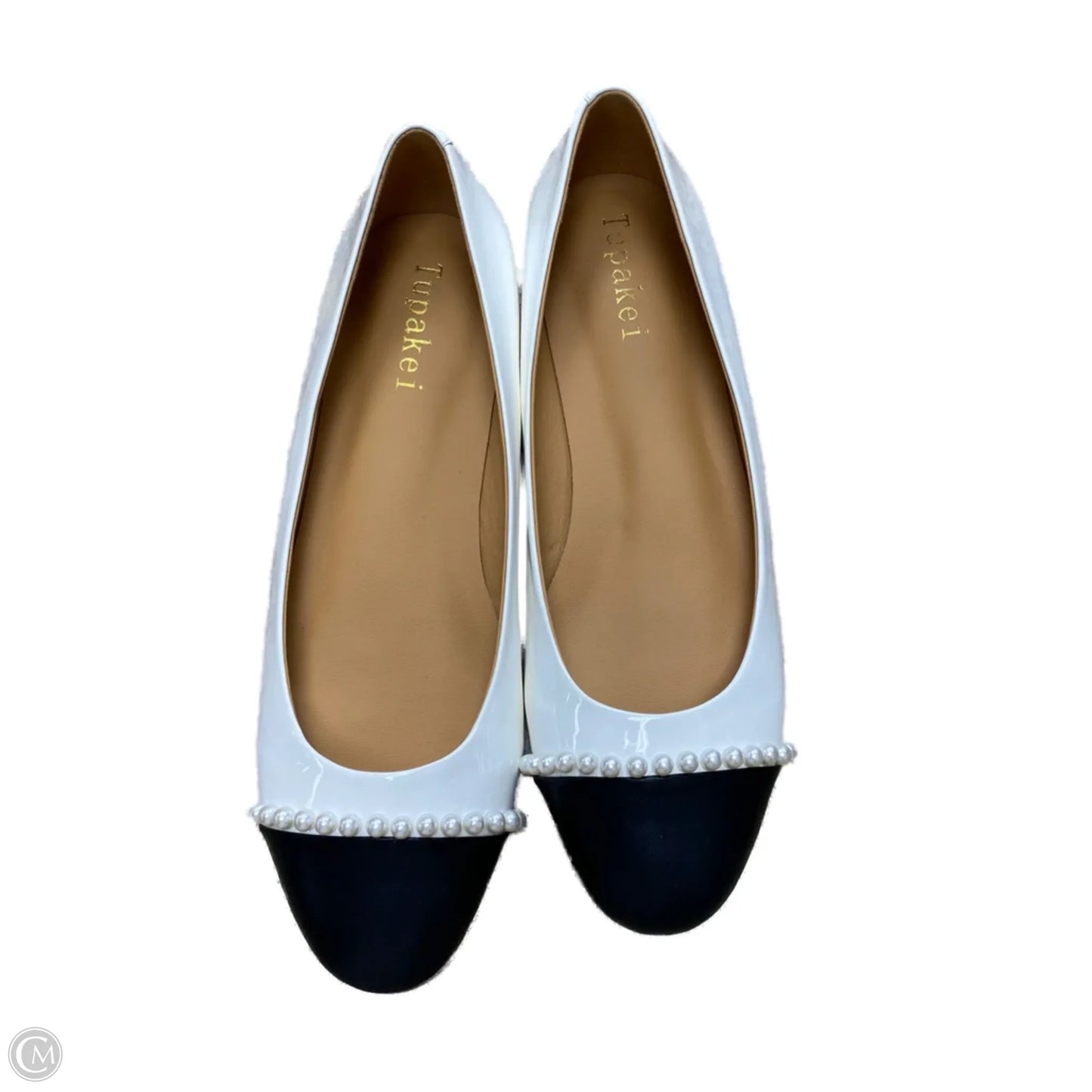 Shoes Flats By Clothes Mentor In Black & White, Size: 8.5