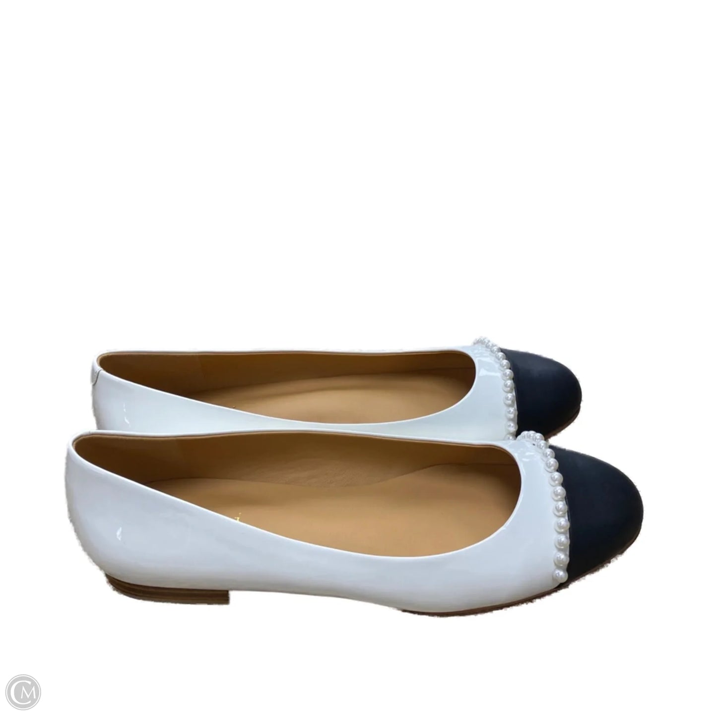 Shoes Flats By Clothes Mentor In Black & White, Size: 8.5