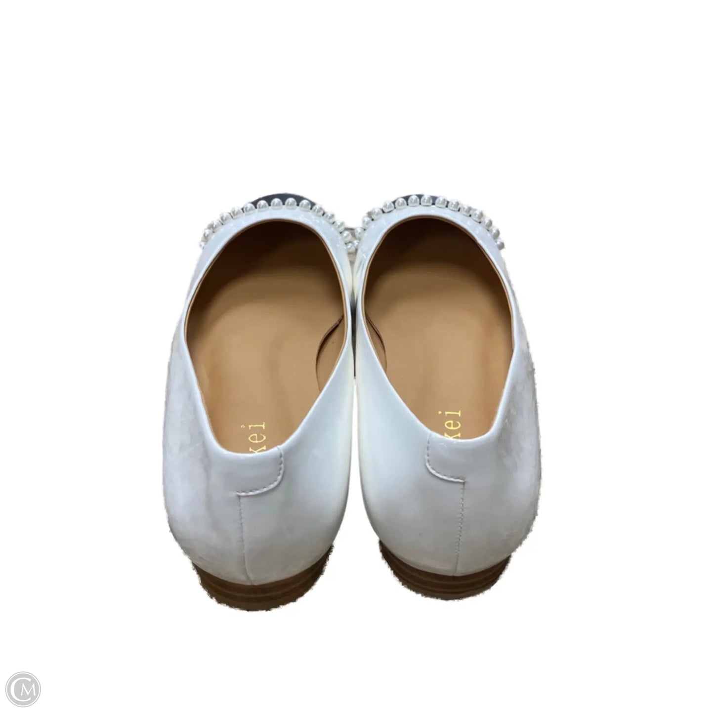 Shoes Flats By Clothes Mentor In Black & White, Size: 8.5
