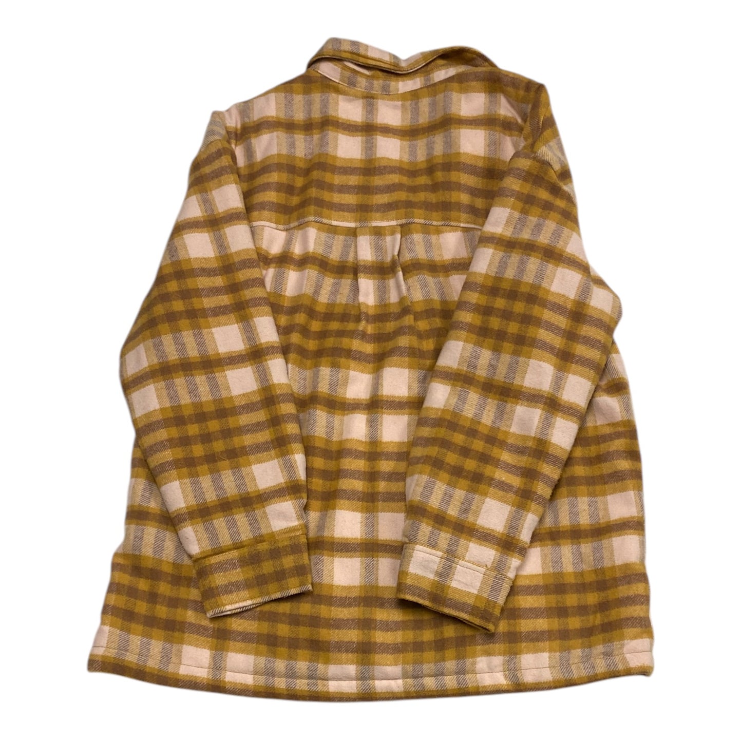 Jacket Shirt By Love Tree In Plaid Pattern, Size: L