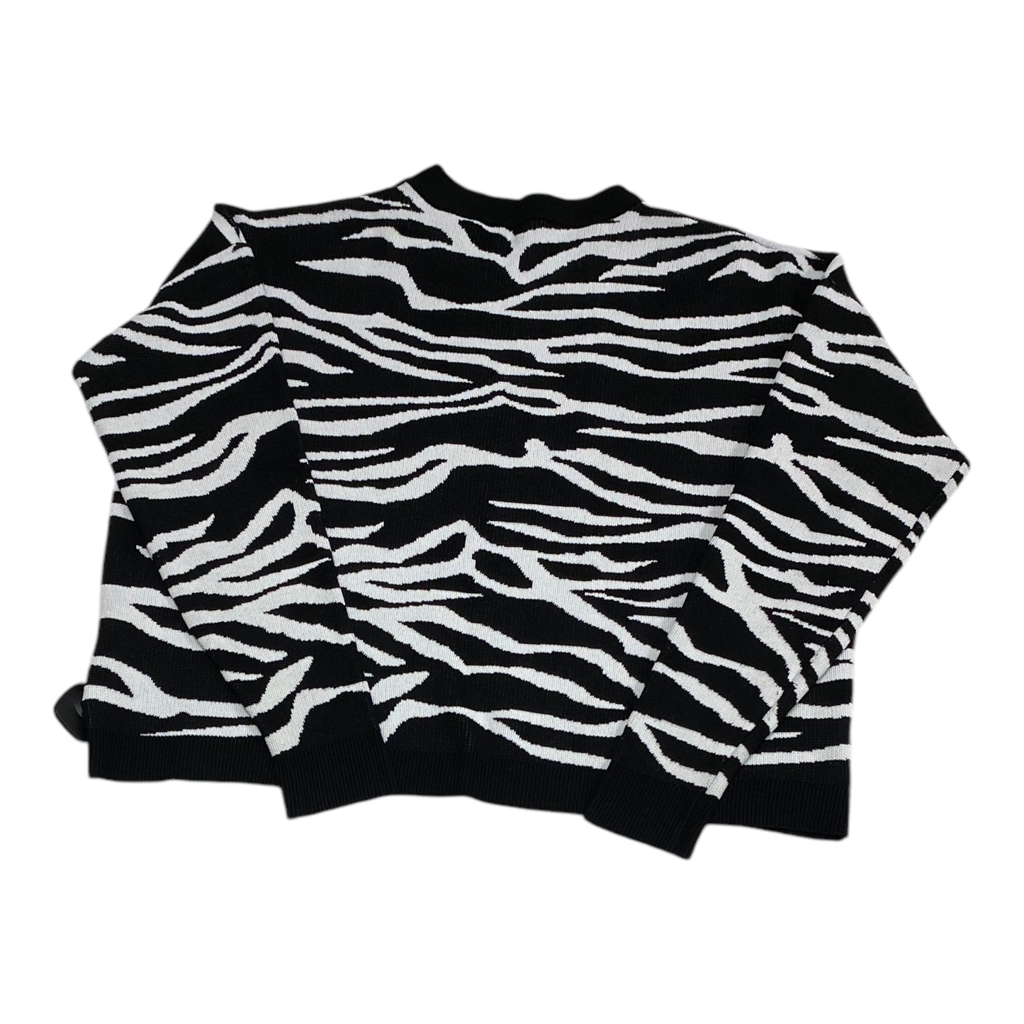 Sweater By Elan In Black & White, Size: M