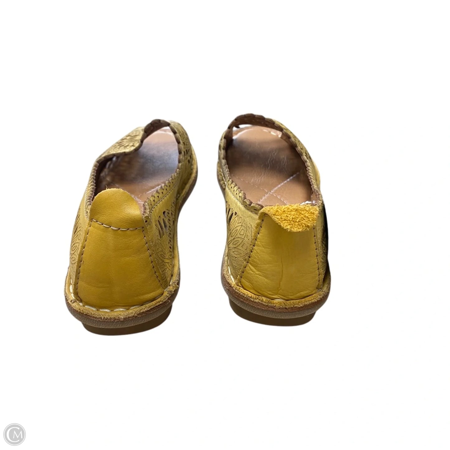 Sandals Flats By Spring Step In Brown & Gold, Size: 8
