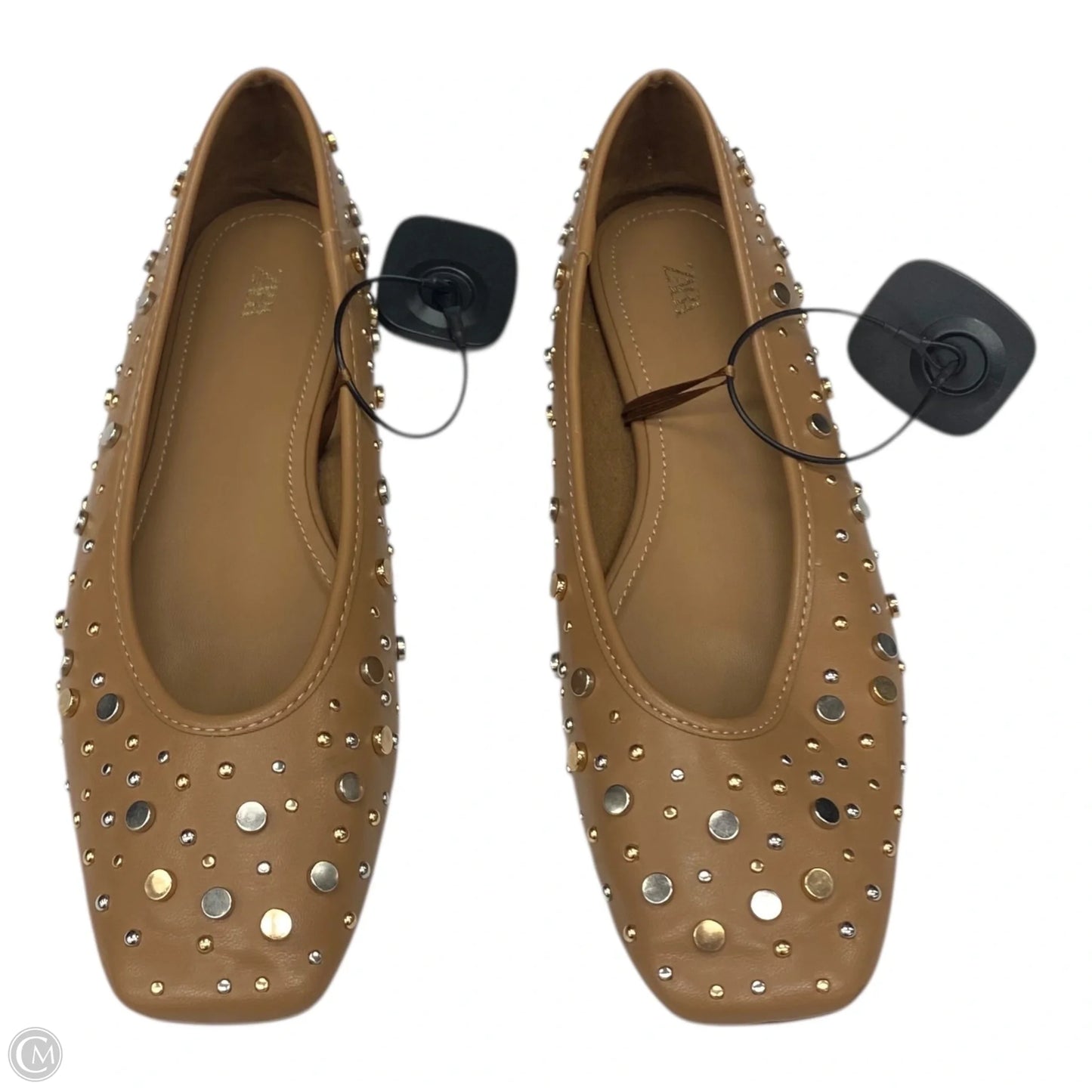 Shoes Flats By Zara In Brown & Gold, Size: 7.5