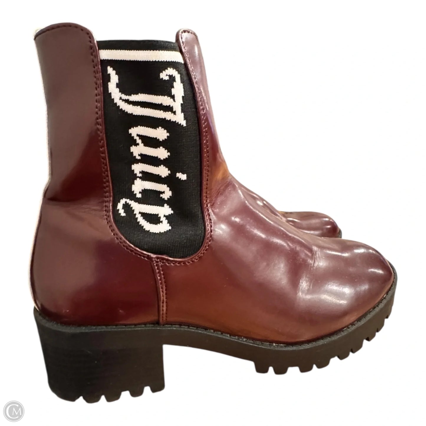 Boots Ankle Heels By Juicy Couture In Maroon, Size: 7.5