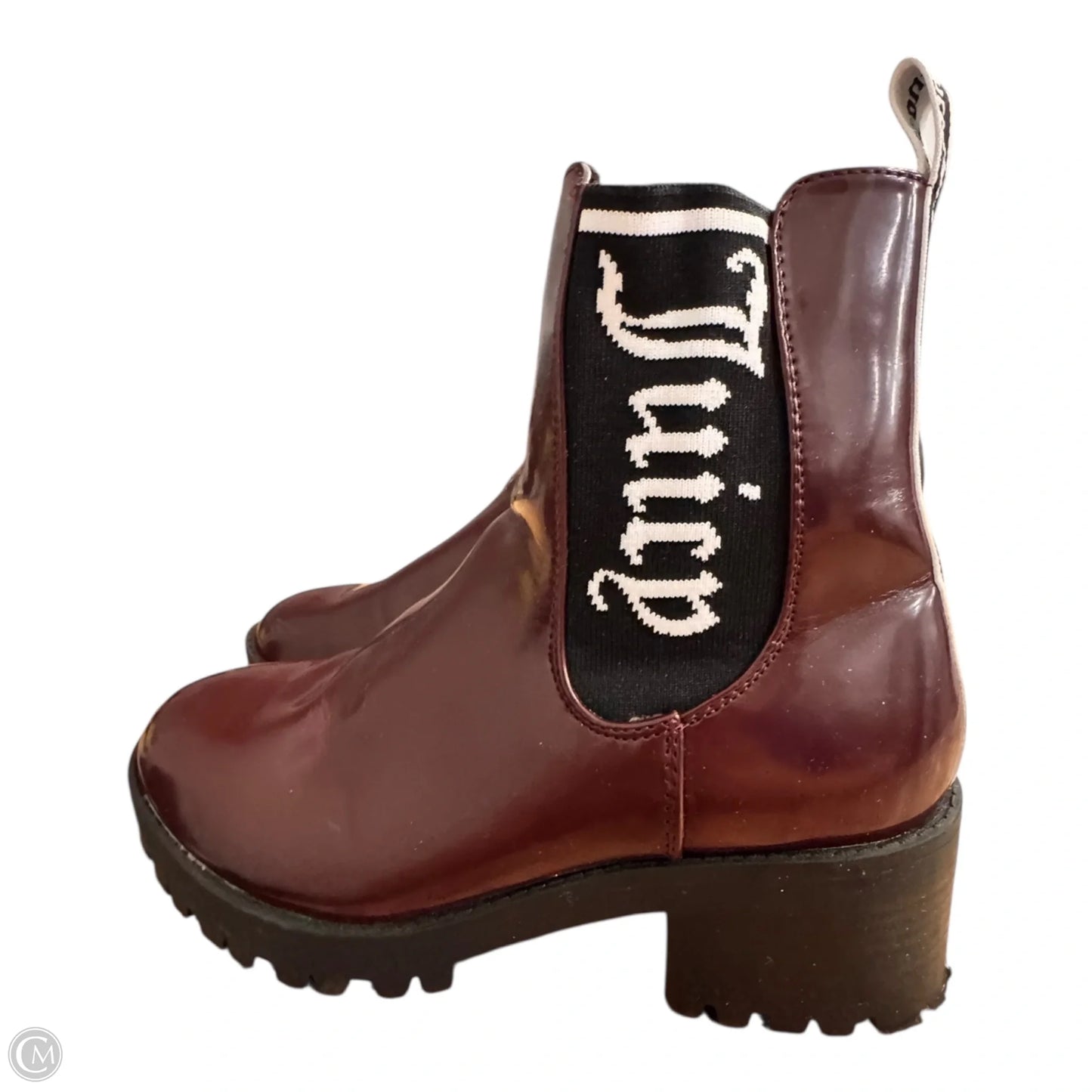 Boots Ankle Heels By Juicy Couture In Maroon, Size: 7.5