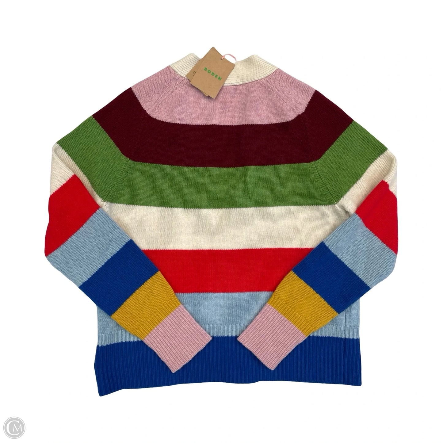 Sweater Cardigan By Boden In Striped Pattern, Size: S