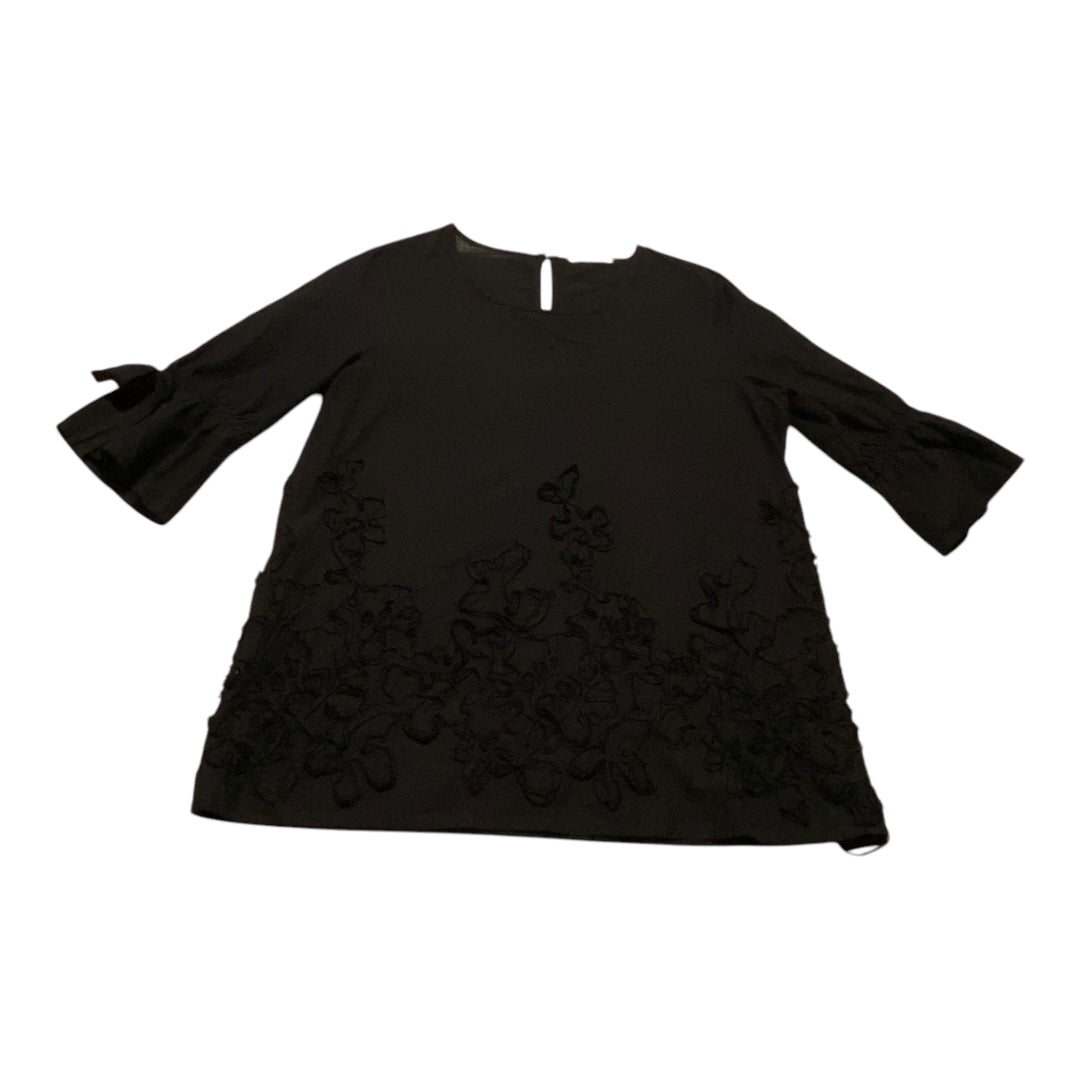 Top 3/4 Sleeve By Pleione In Black, Size: S