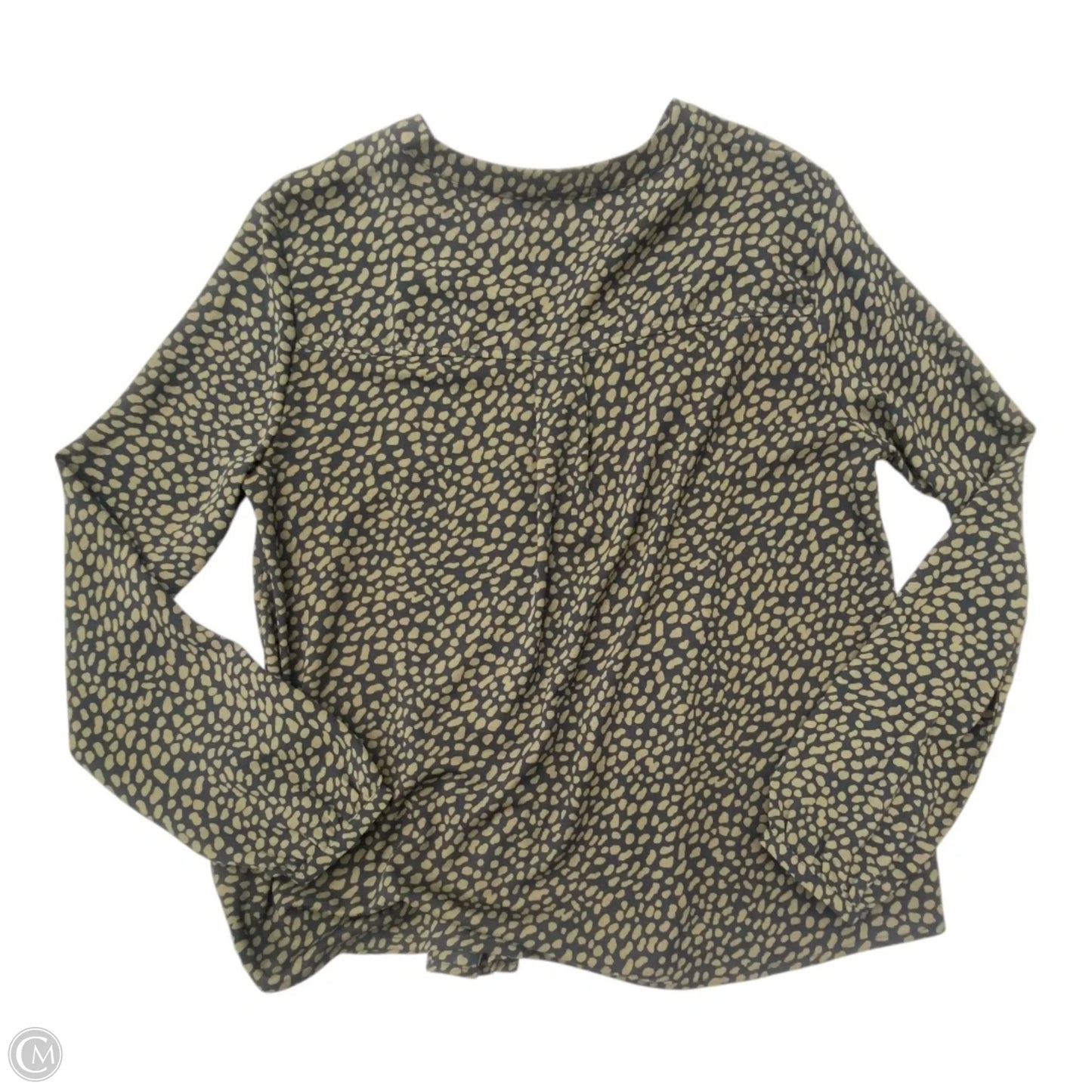 Top Long Sleeve By Ann Taylor In Black & Green, Size: S