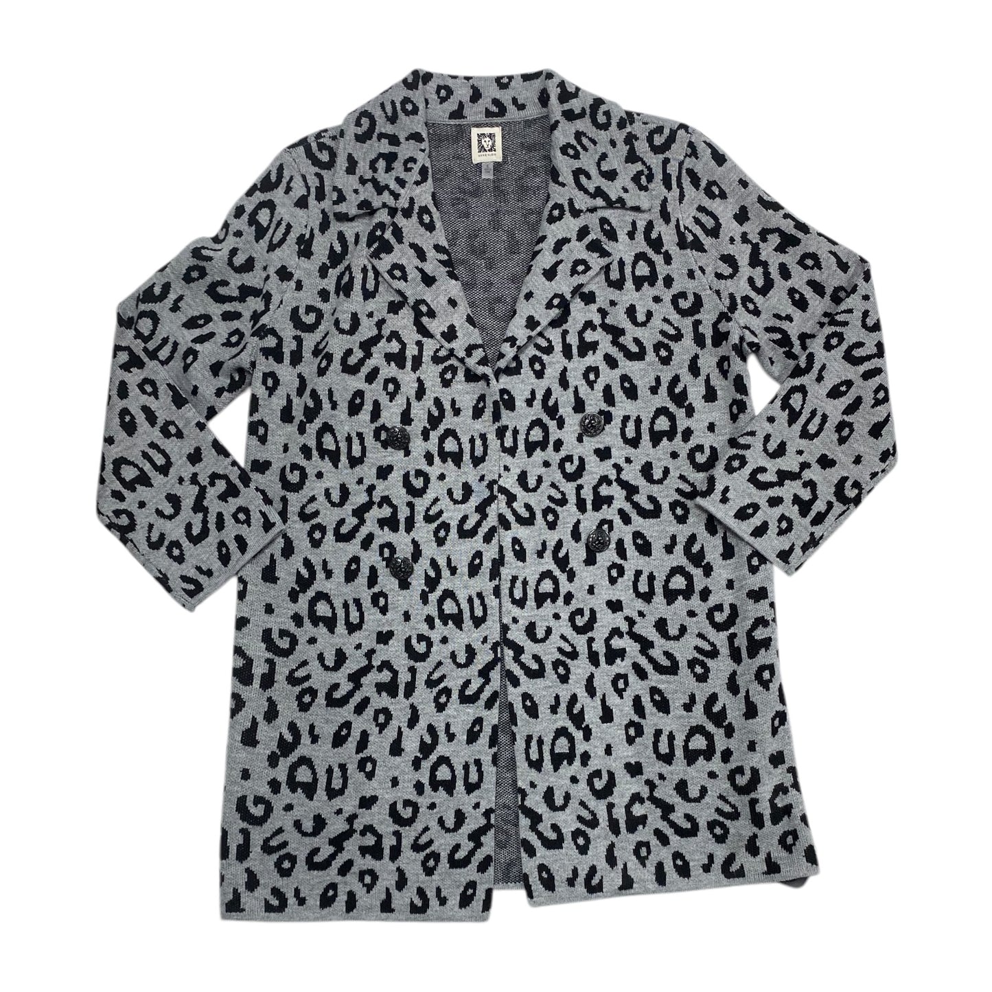 Sweater Cardigan By Anne Klein In Animal Print, Size: S