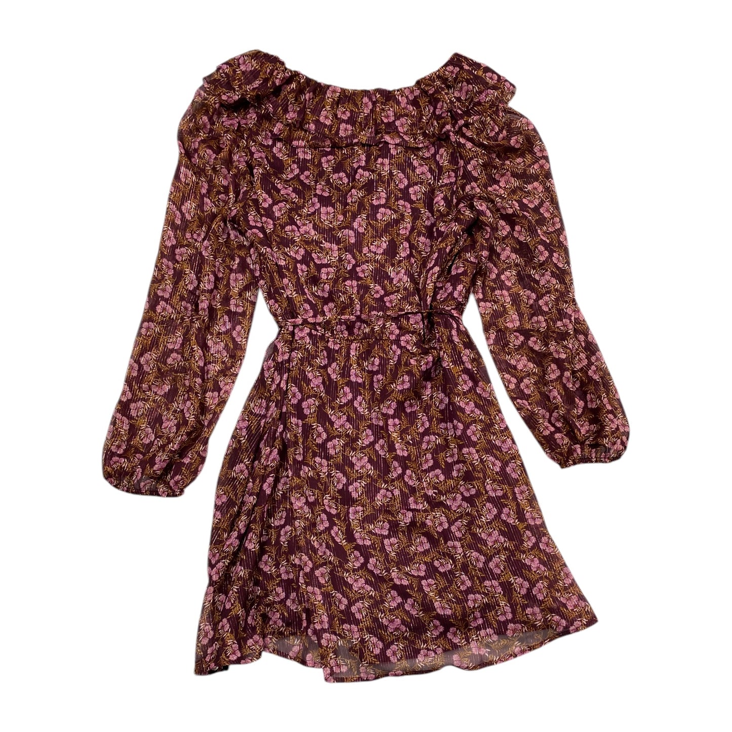 Dress Casual Midi By Loft In Floral Print, Size: L