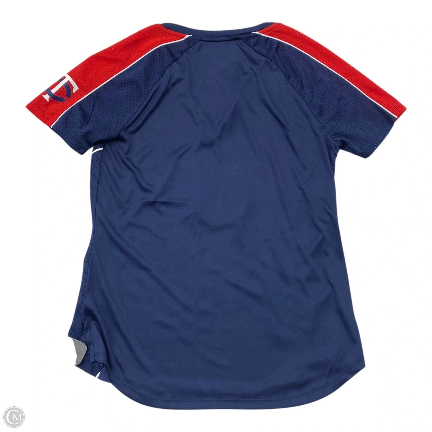 Athletic Top Short Sleeve By Fanatics In Blue & Red & White, Size: M