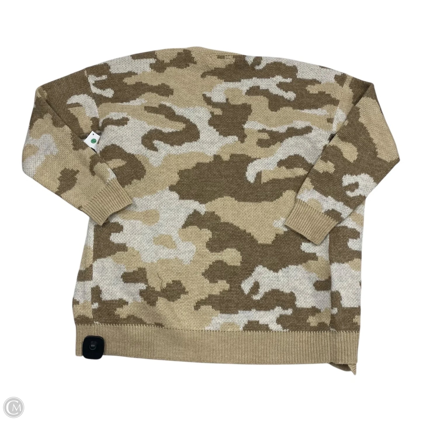 Sweater Cardigan By Lucky Brand In Camouflage Print, Size: L