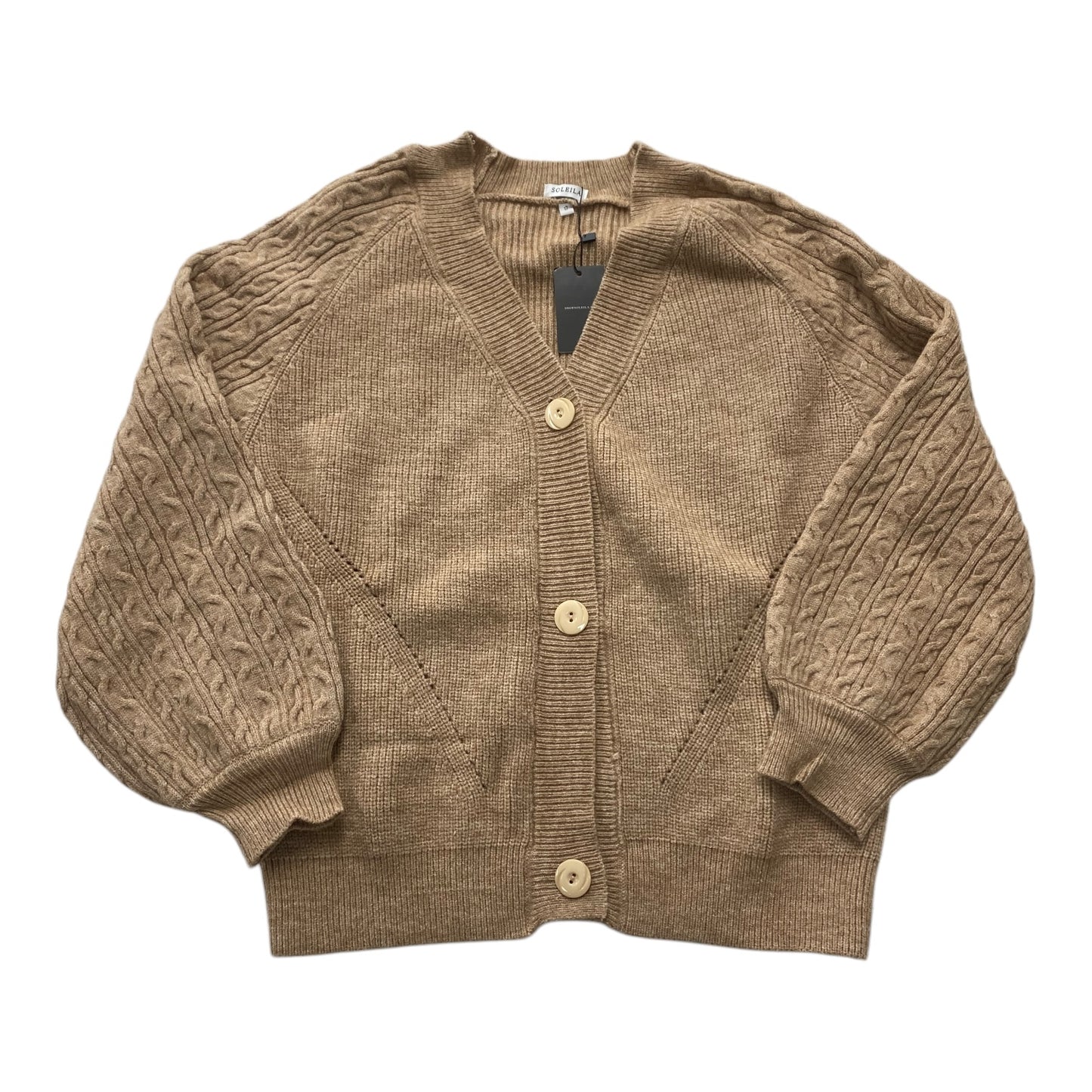 Sweater Cardigan By Cmc In Tan, Size: S