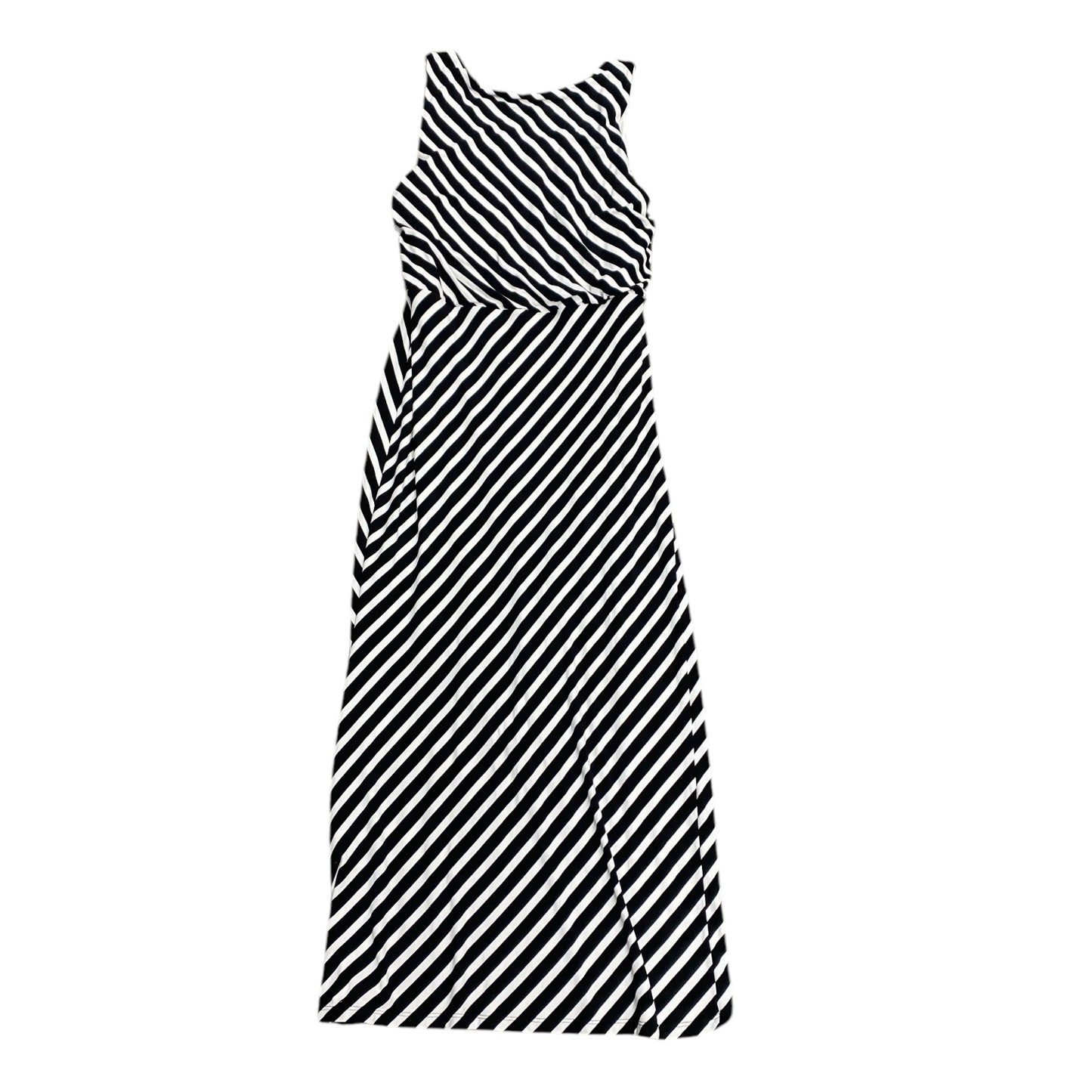 Dress Casual Maxi By Chicos In Black & White, Size: L