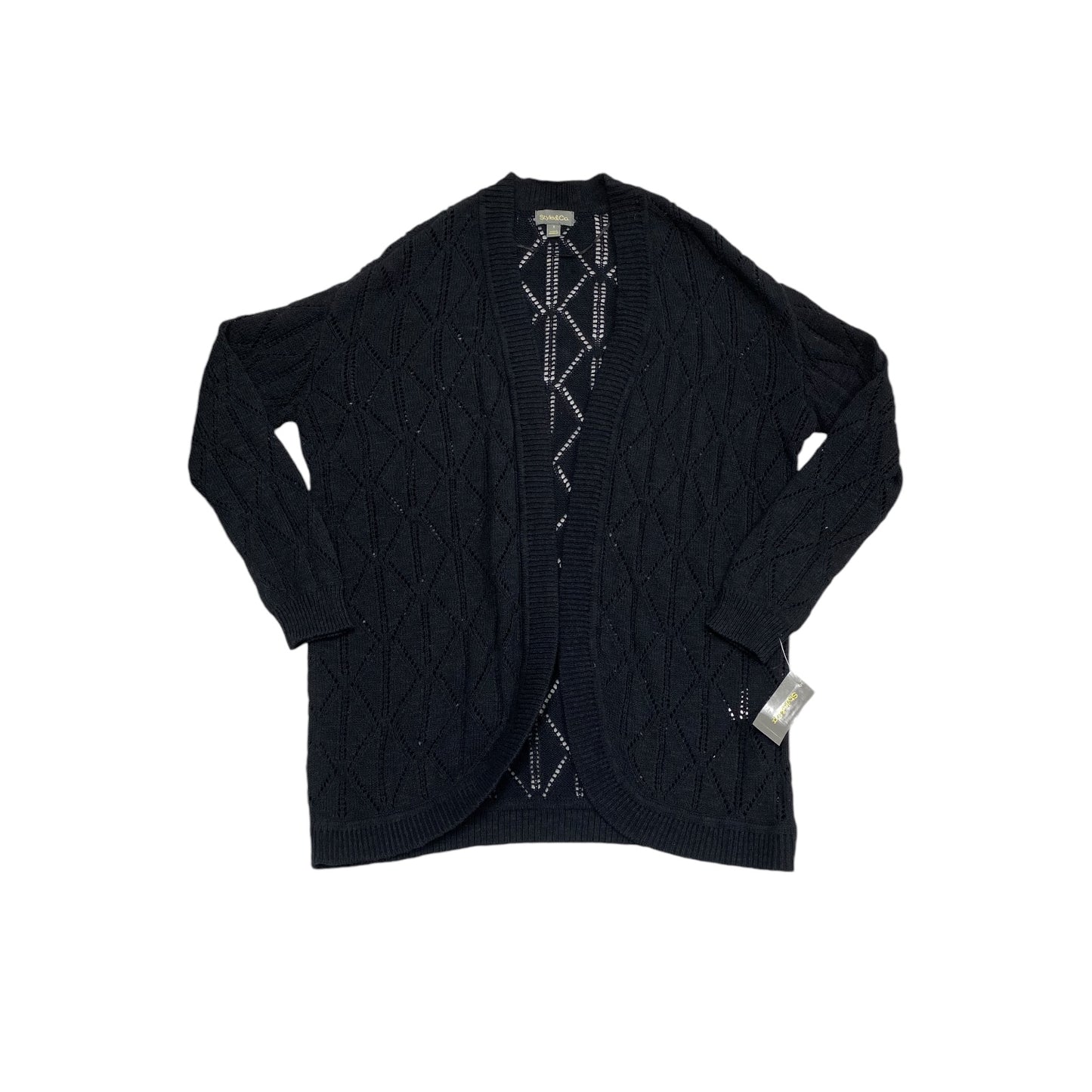 Sweater Cardigan By Style And Company In Black, Size: S