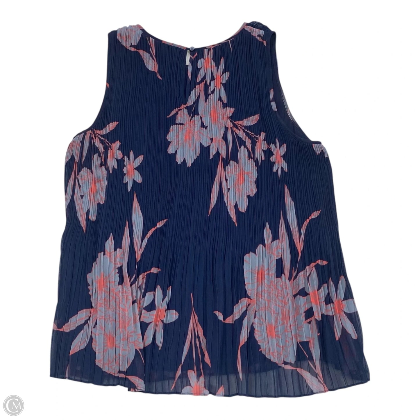 Top Sleeveless By Halogen In Blue & Red, Size: L