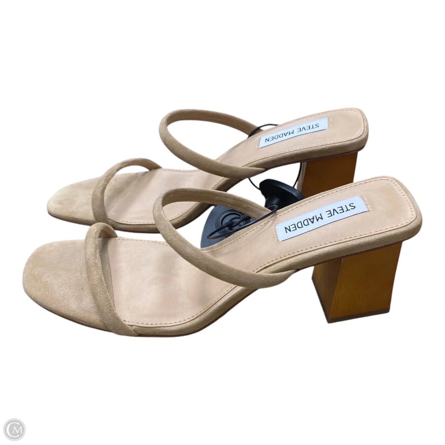 Sandals Heels Block By Steve Madden In Tan, Size: 8.5