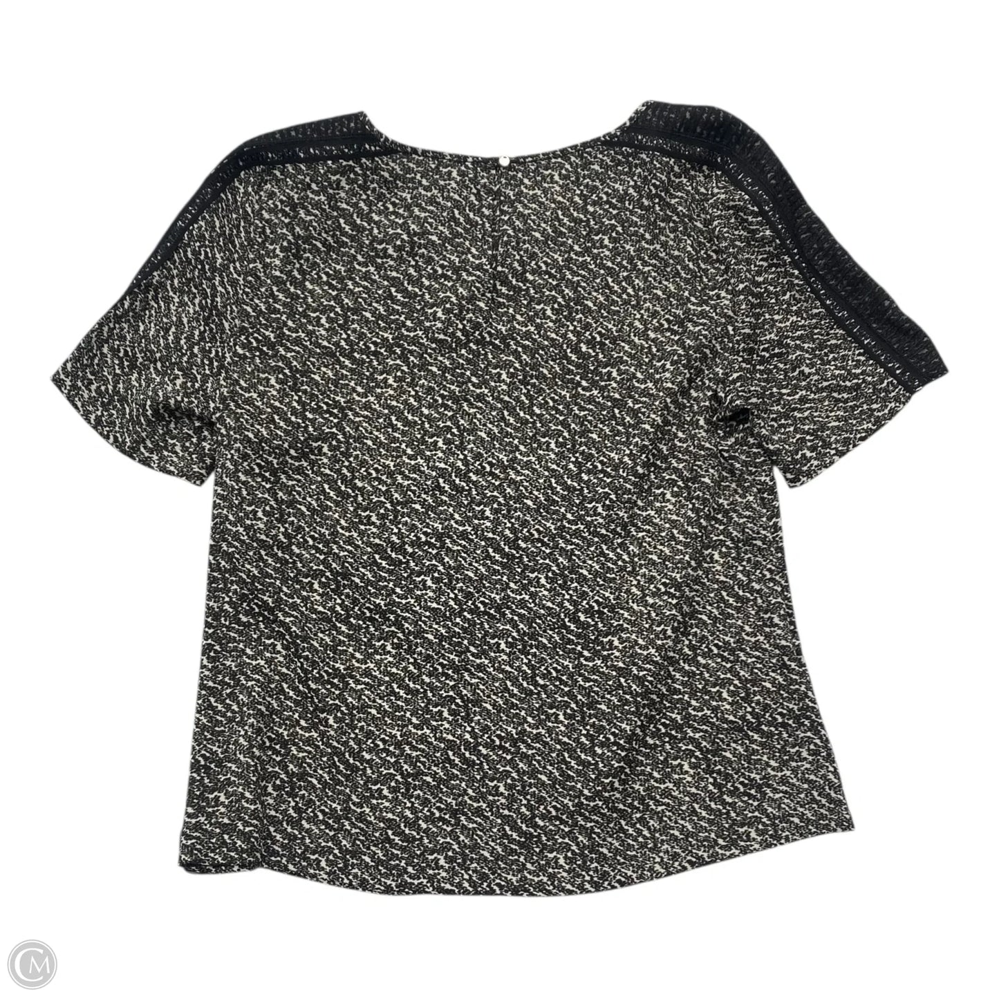 Top Short Sleeve By Ann Taylor In Black & White, Size: M