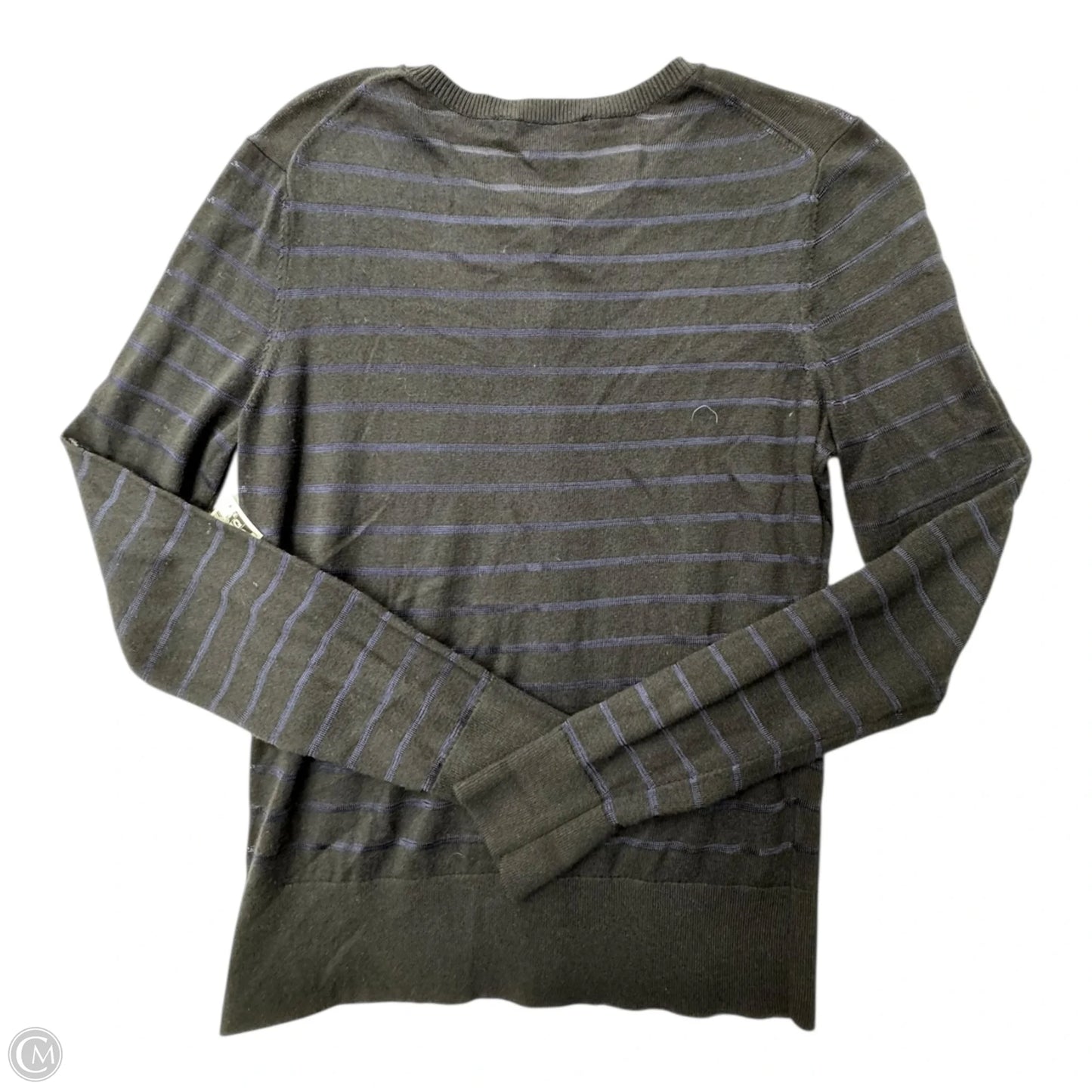 Sweater Cardigan By Ann Taylor In Black & Blue, Size: S