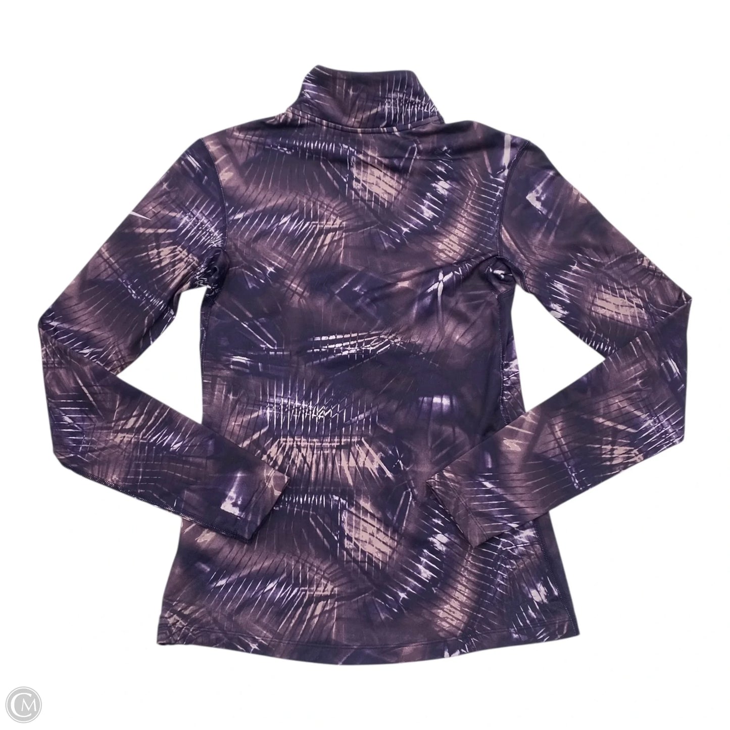 Athletic Top Long Sleeve Collar By Nike In Purple, Size: M