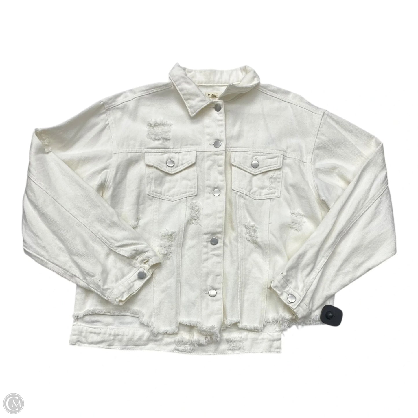 Jacket Denim By Pol In White Denim, Size: M