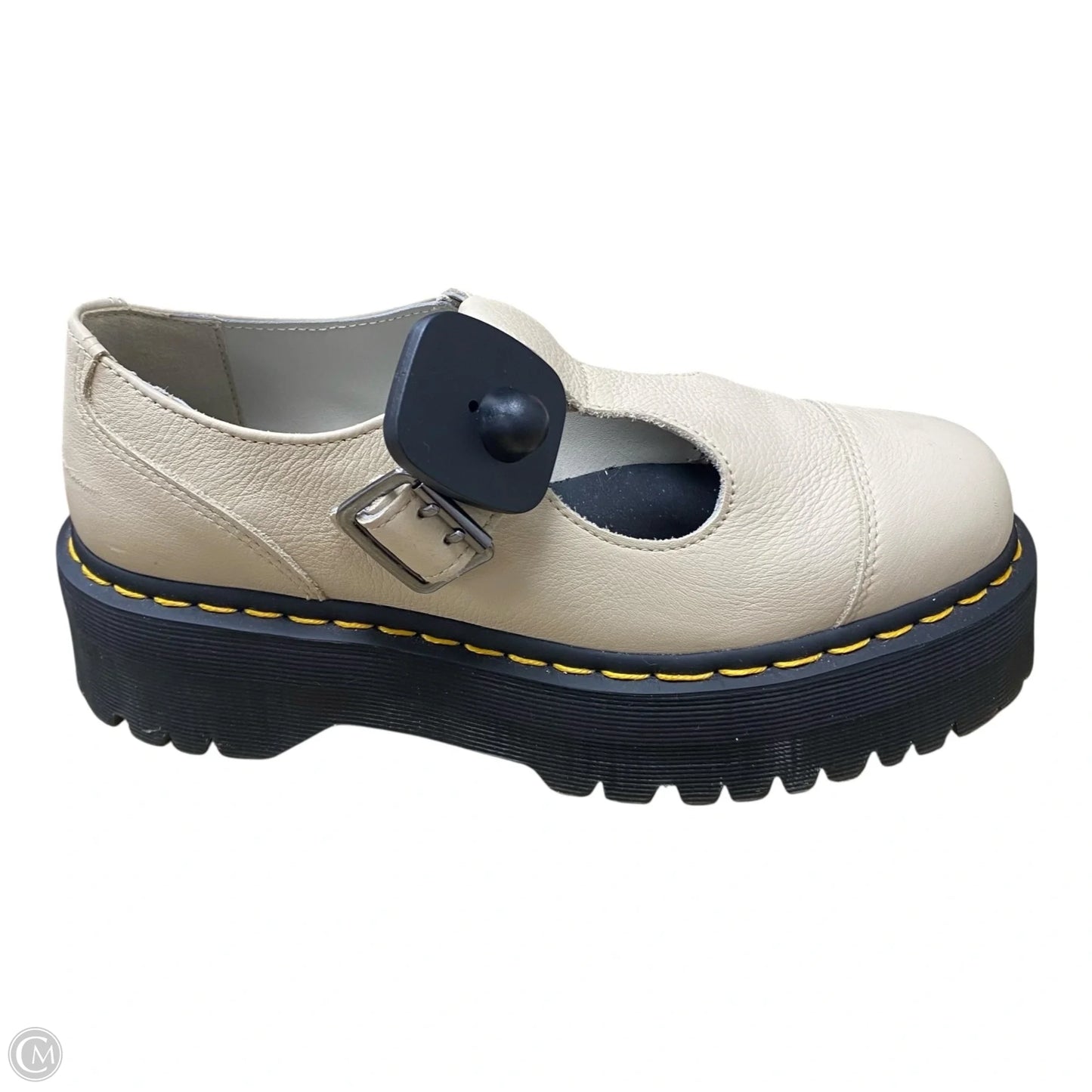 Sandals Heels Platform By Dr Martens In Beige, Size: 8