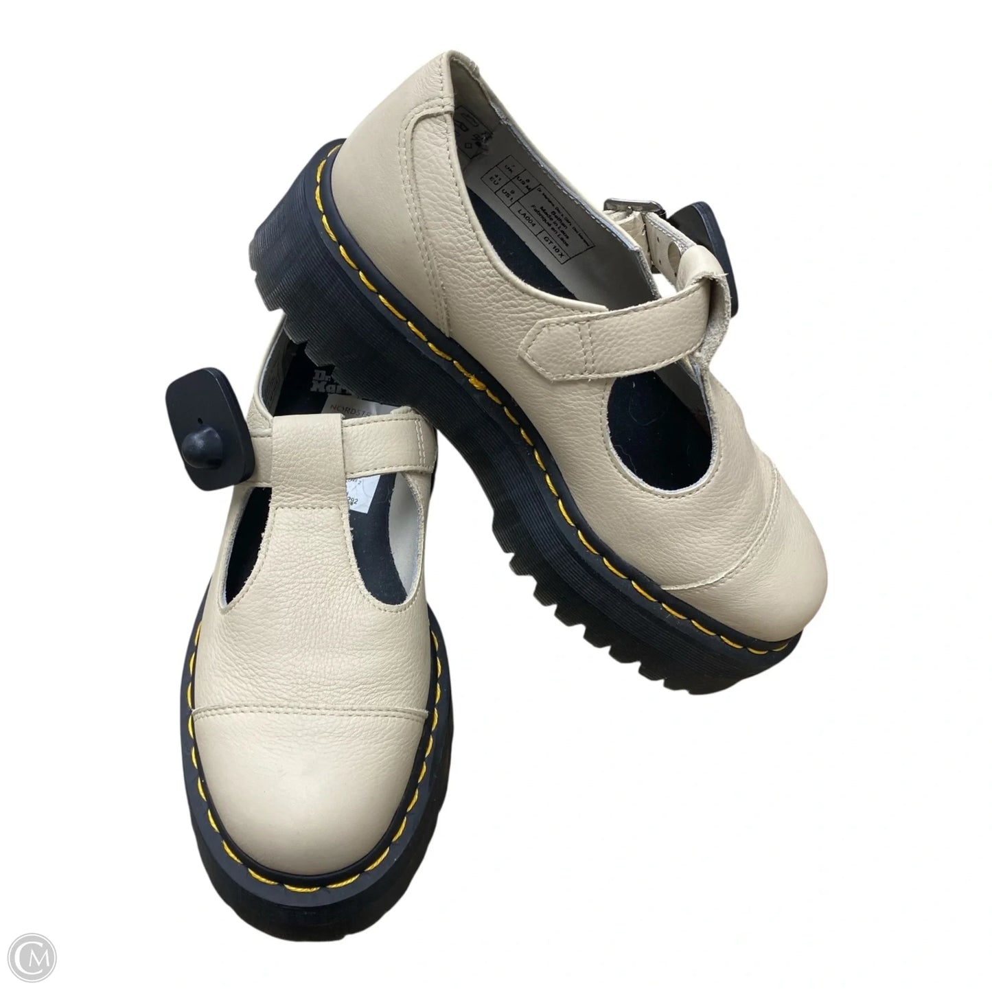 Sandals Heels Platform By Dr Martens In Beige, Size: 8