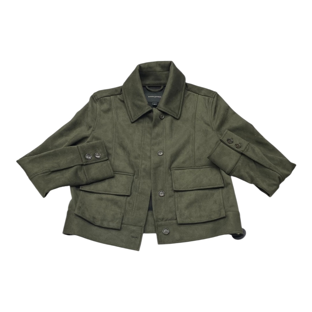 Jacket Leather By Banana Republic In Green, Size:S