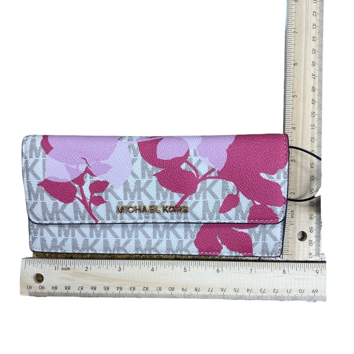 Wallet Designer By Michael Kors In Pink & White, Size:Medium