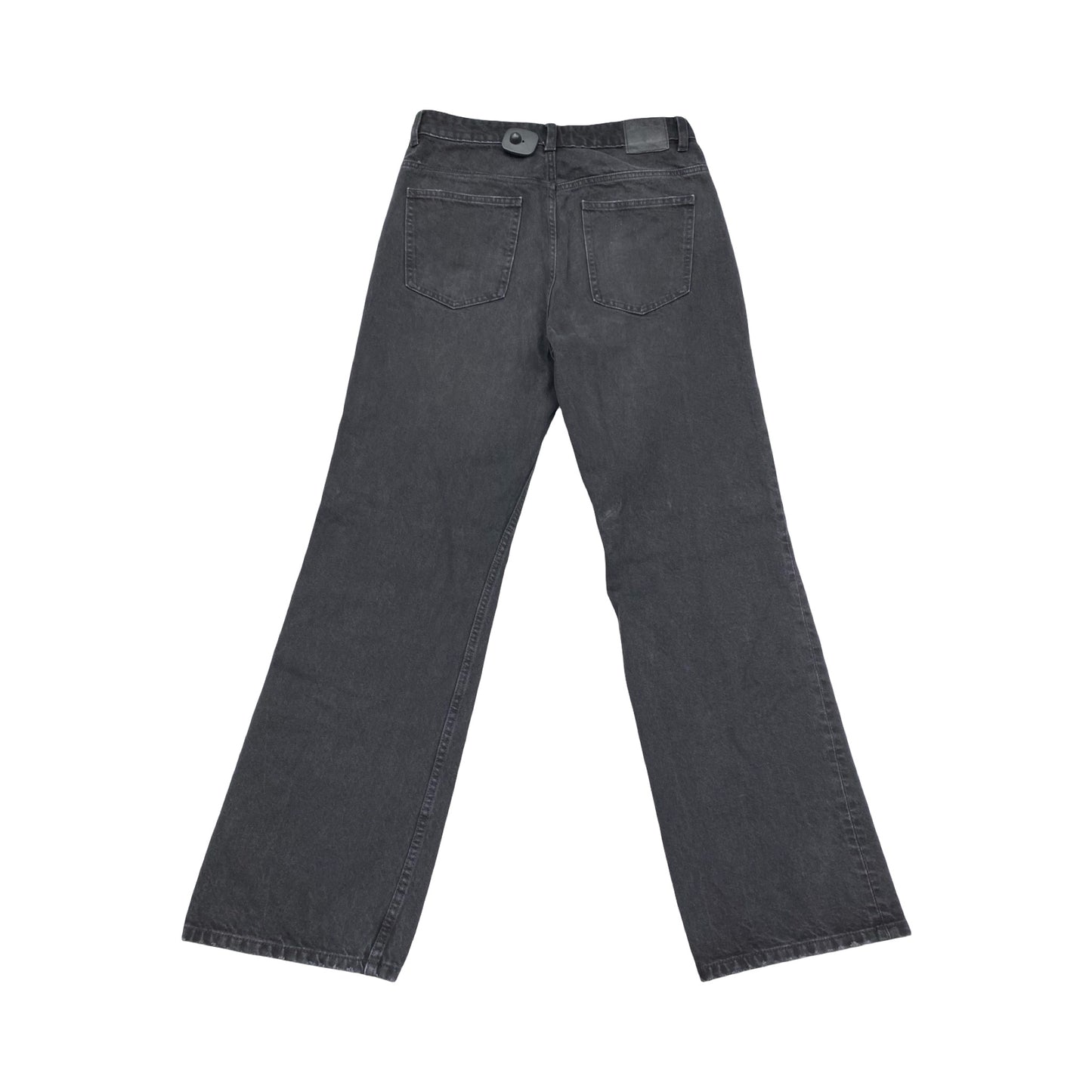 Jeans Wide Leg By Zara In Black Denim, Size:8
