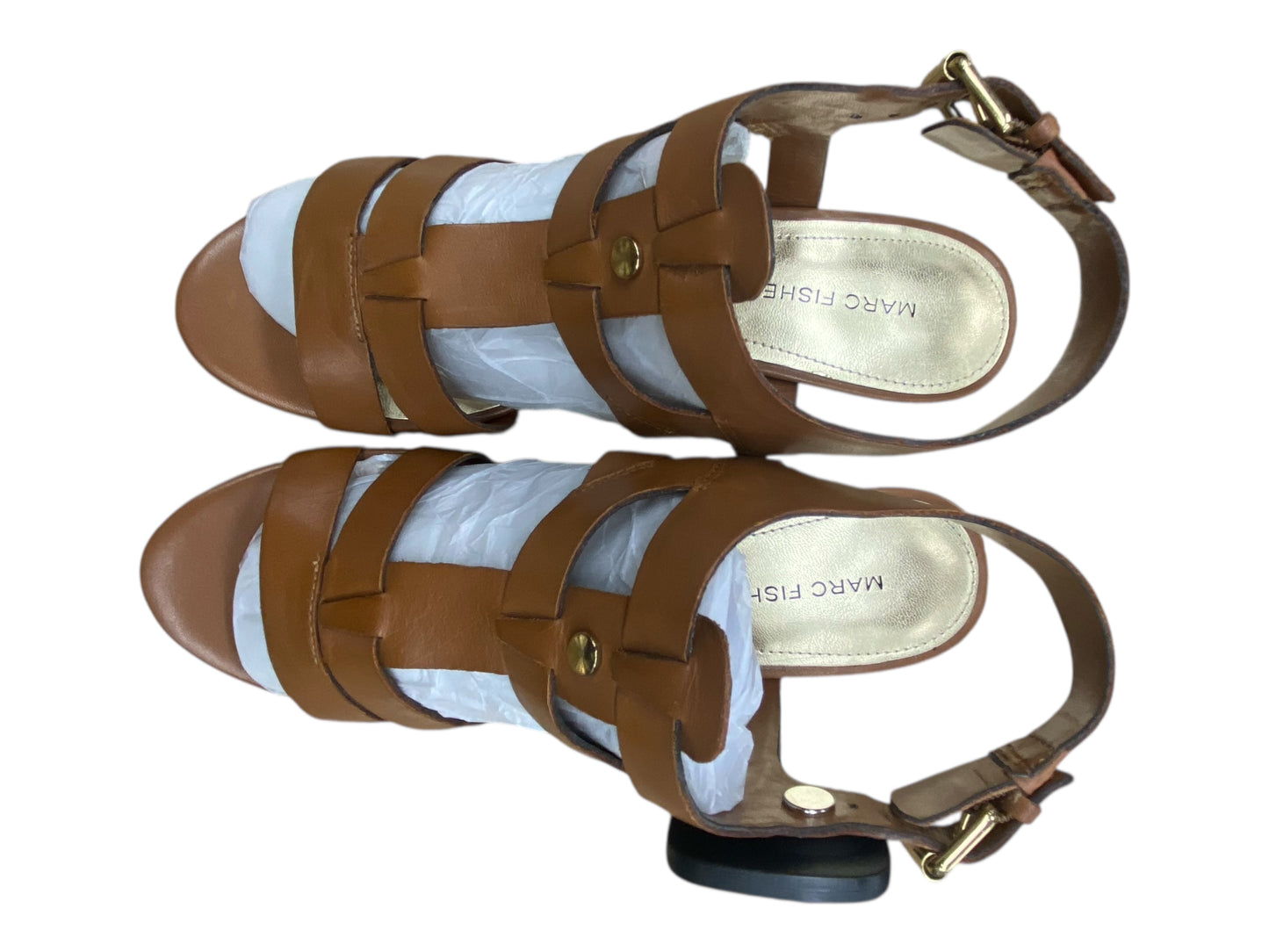 Sandals Heels Stiletto By Marc Fisher In Brown, Size:7.5
