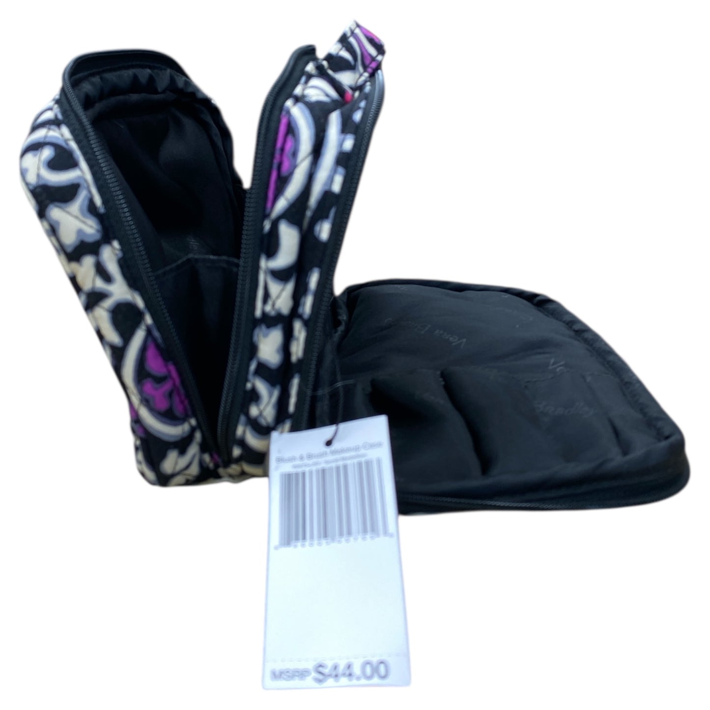 Makeup Bag By Vera Bradley In Purple & White, Size:Large