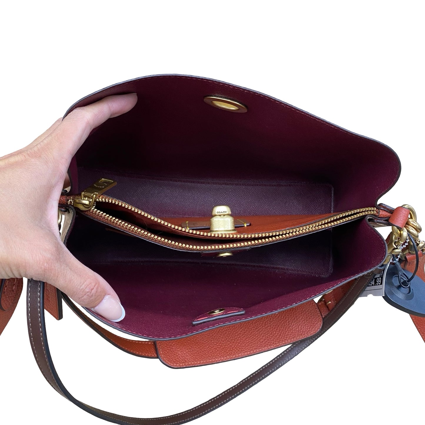 Handbag Designer By Coach In Brown, Size:Medium