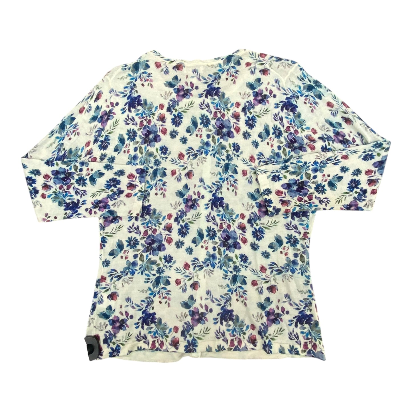 Sweater Cardigan By Garnet Hill In Floral Print, Size:M