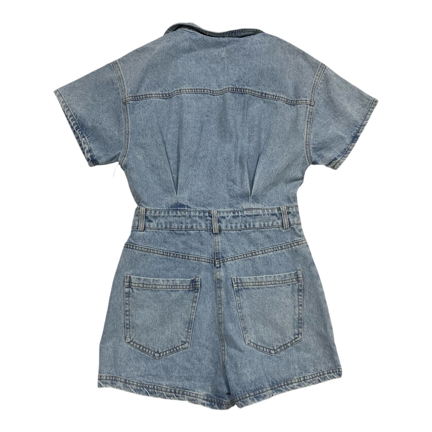 Romper By Le Lis In Blue Denim, Size:Xs