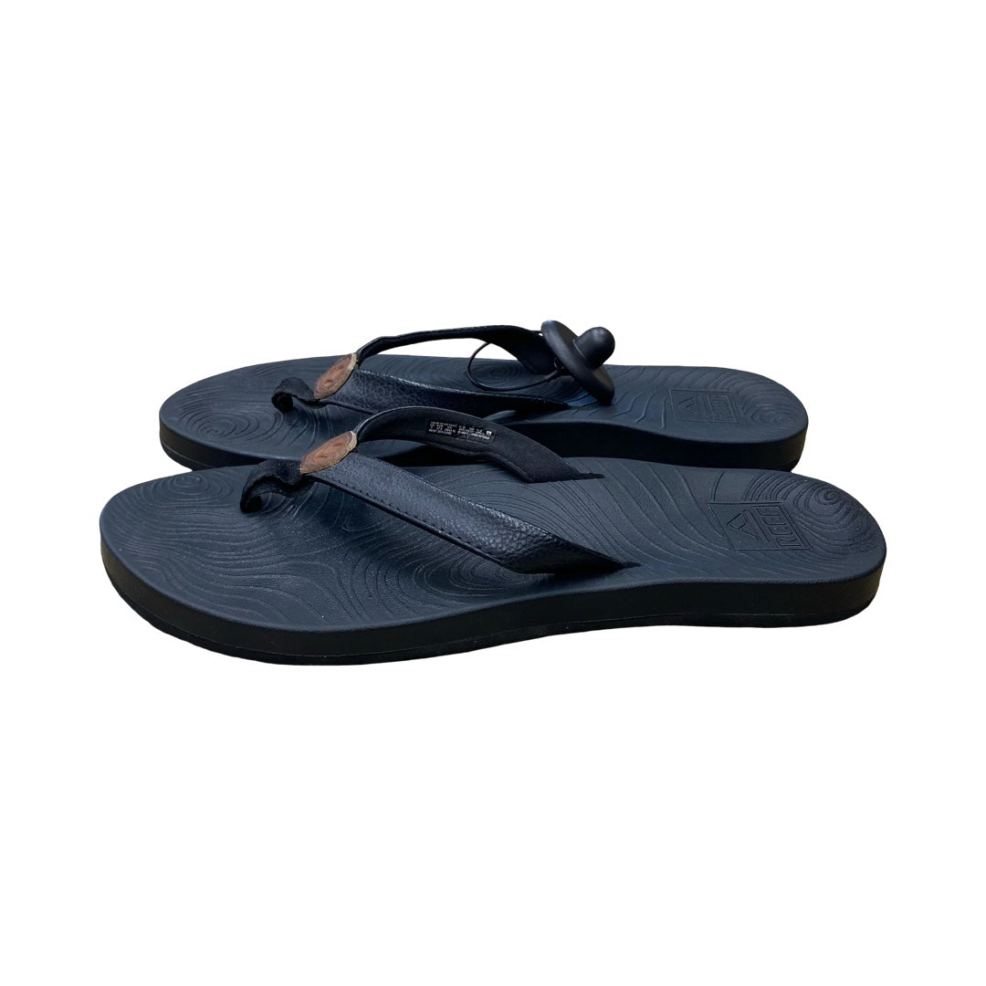 Sandals Flip Flops By Reef In Black, Size:7
