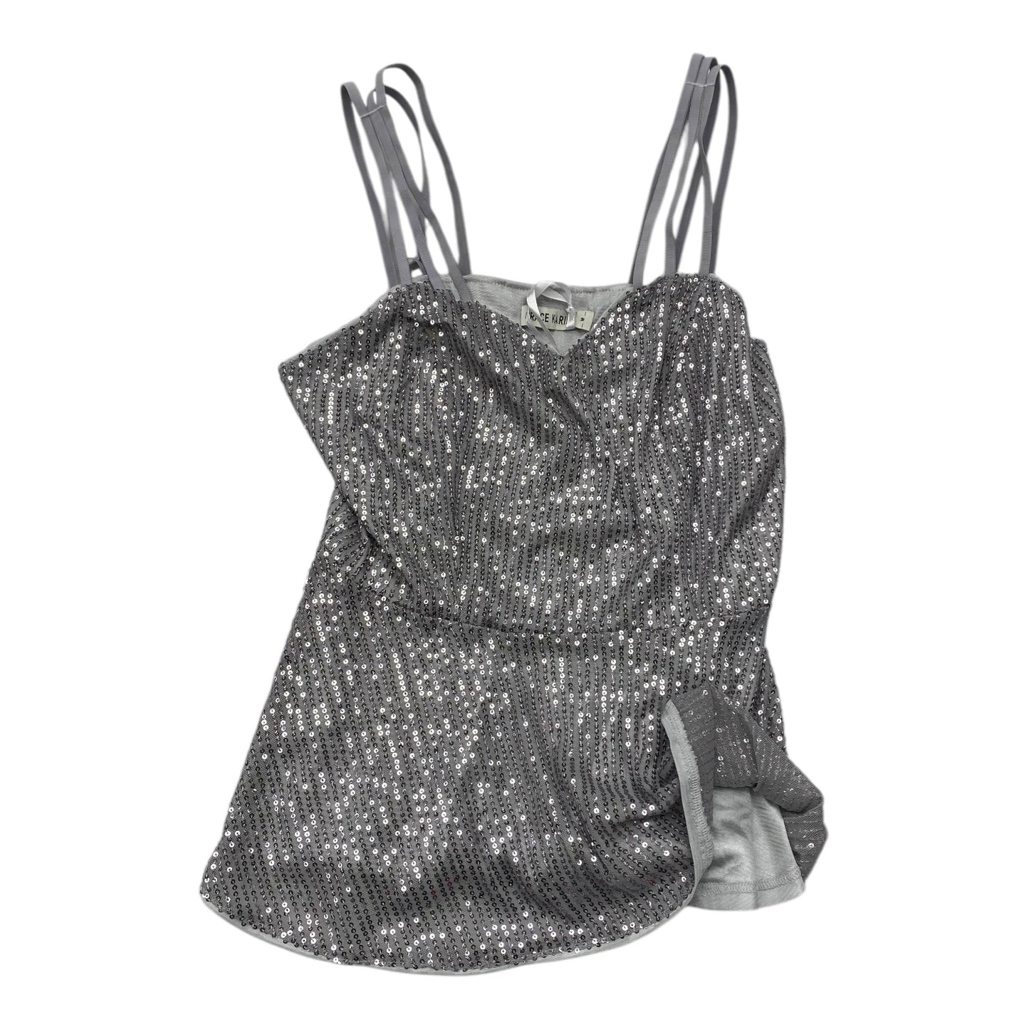 Top Sleeveless By Grace Karin In Silver, Size:M
