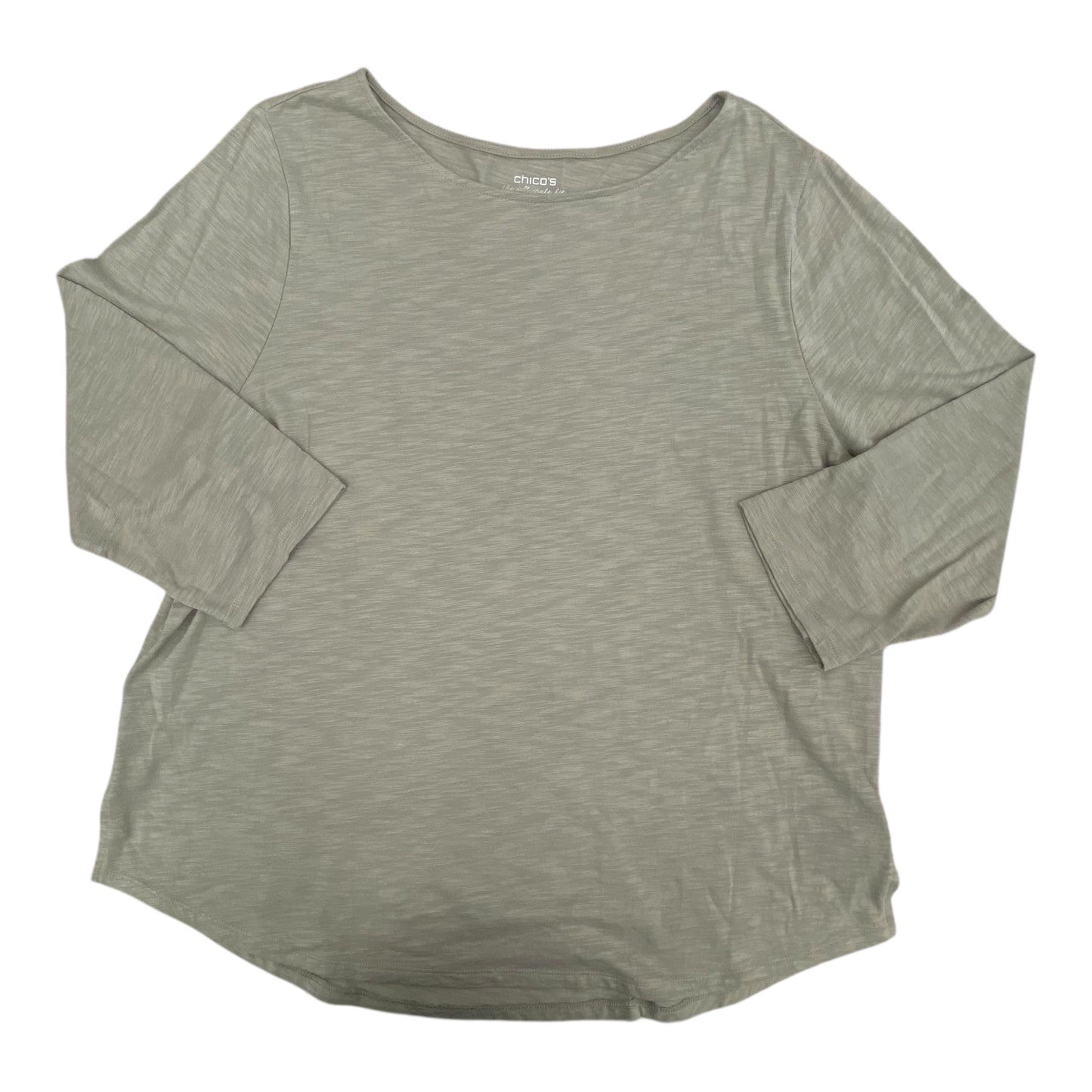 Top 3/4 Sleeve Basic By Chicos In Green, Size:Xl