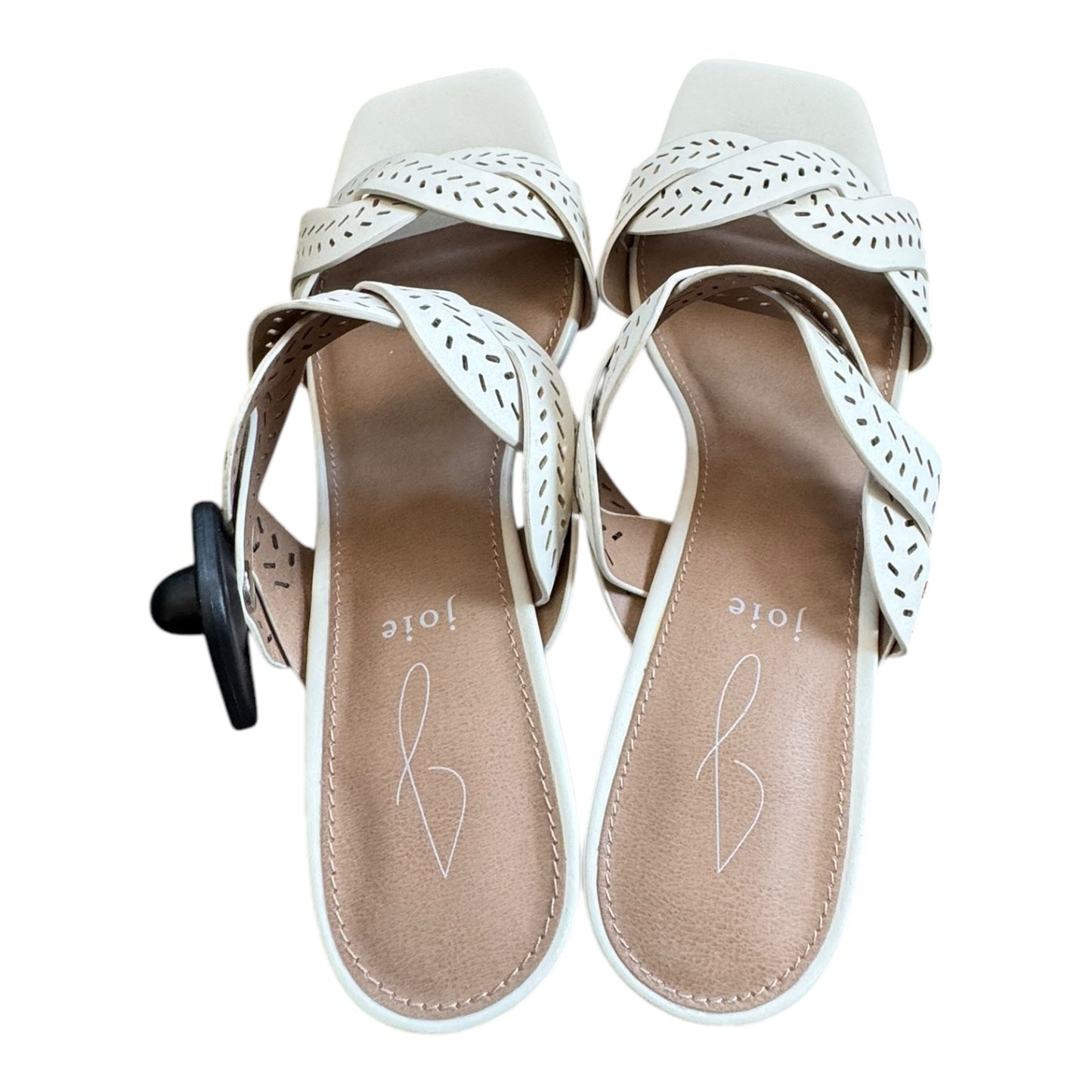 Sandals Heels Block By Joie In Ivory, Size:8