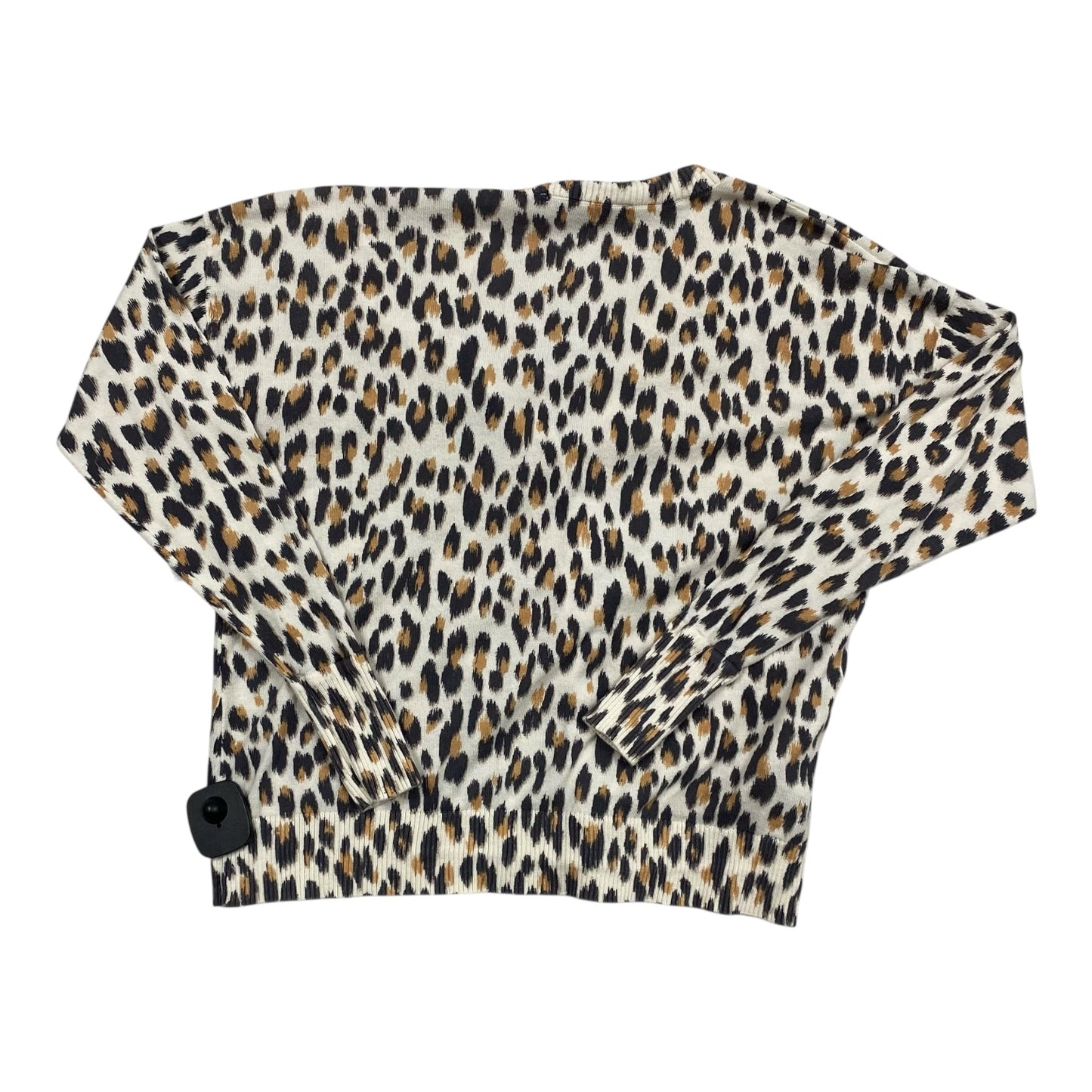 Sweater Cardigan By Loft In Leopard Print, Size:Xs